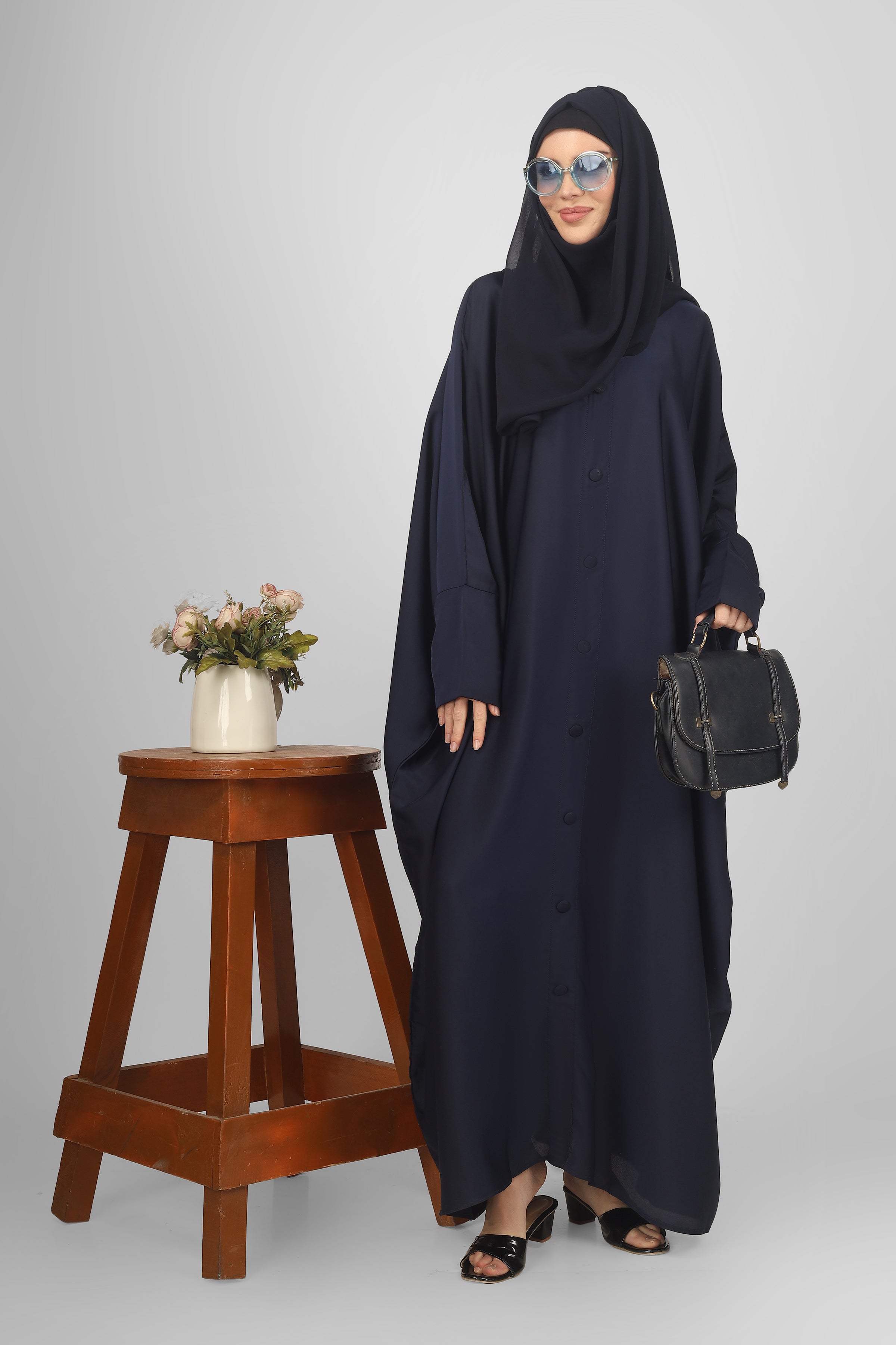 870 FITTING SLEEVE ABAYA | NAVY BLUE