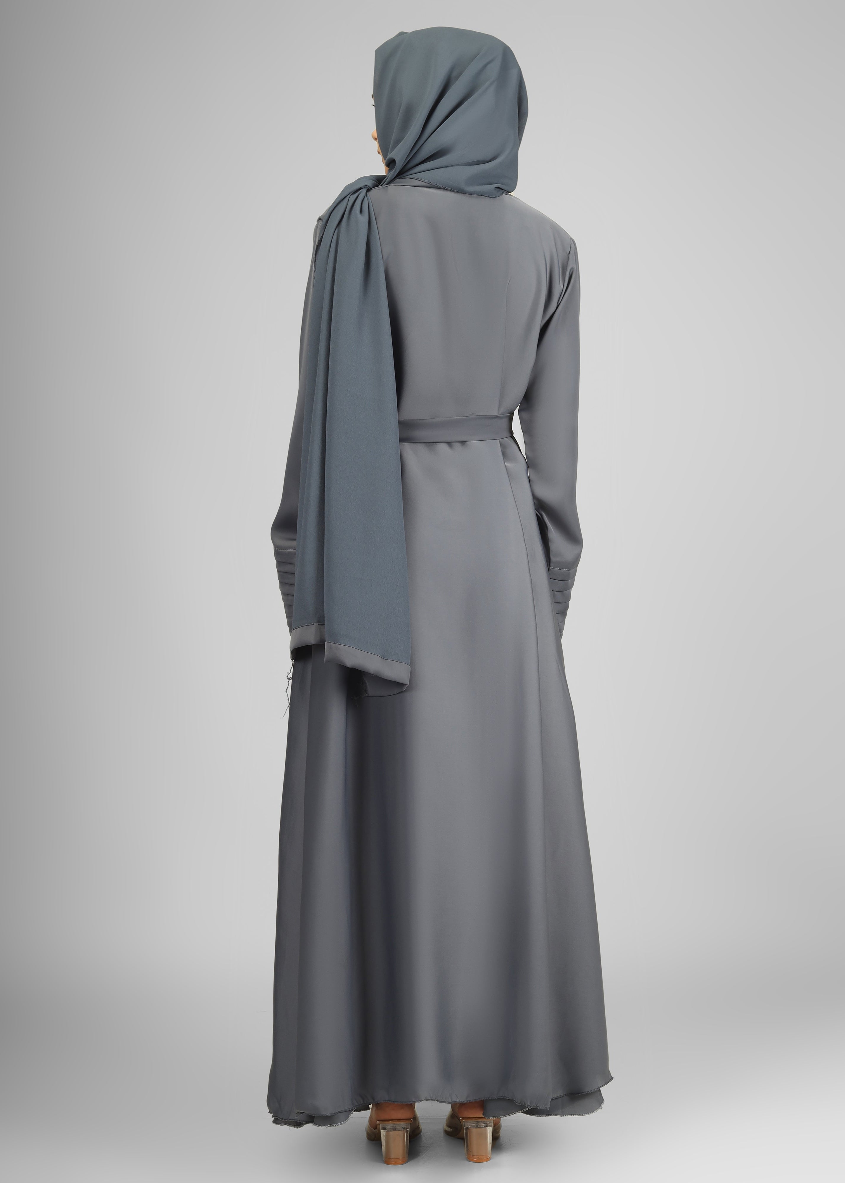 AMEERAH DOUBLE SHRUG ABAYA | GRAY