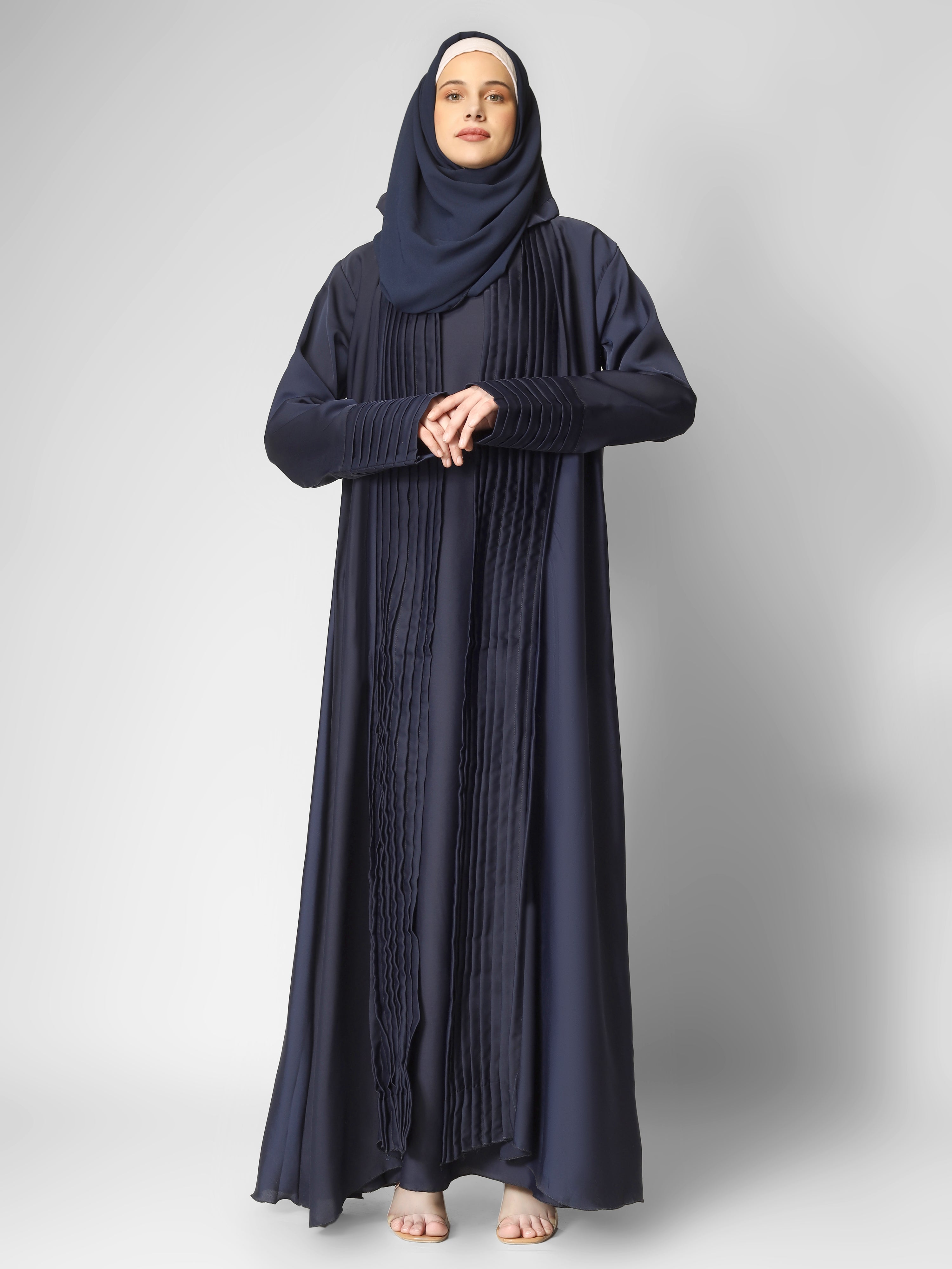 AMEERAH DOUBLE SHRUG ABAYA | BLUE