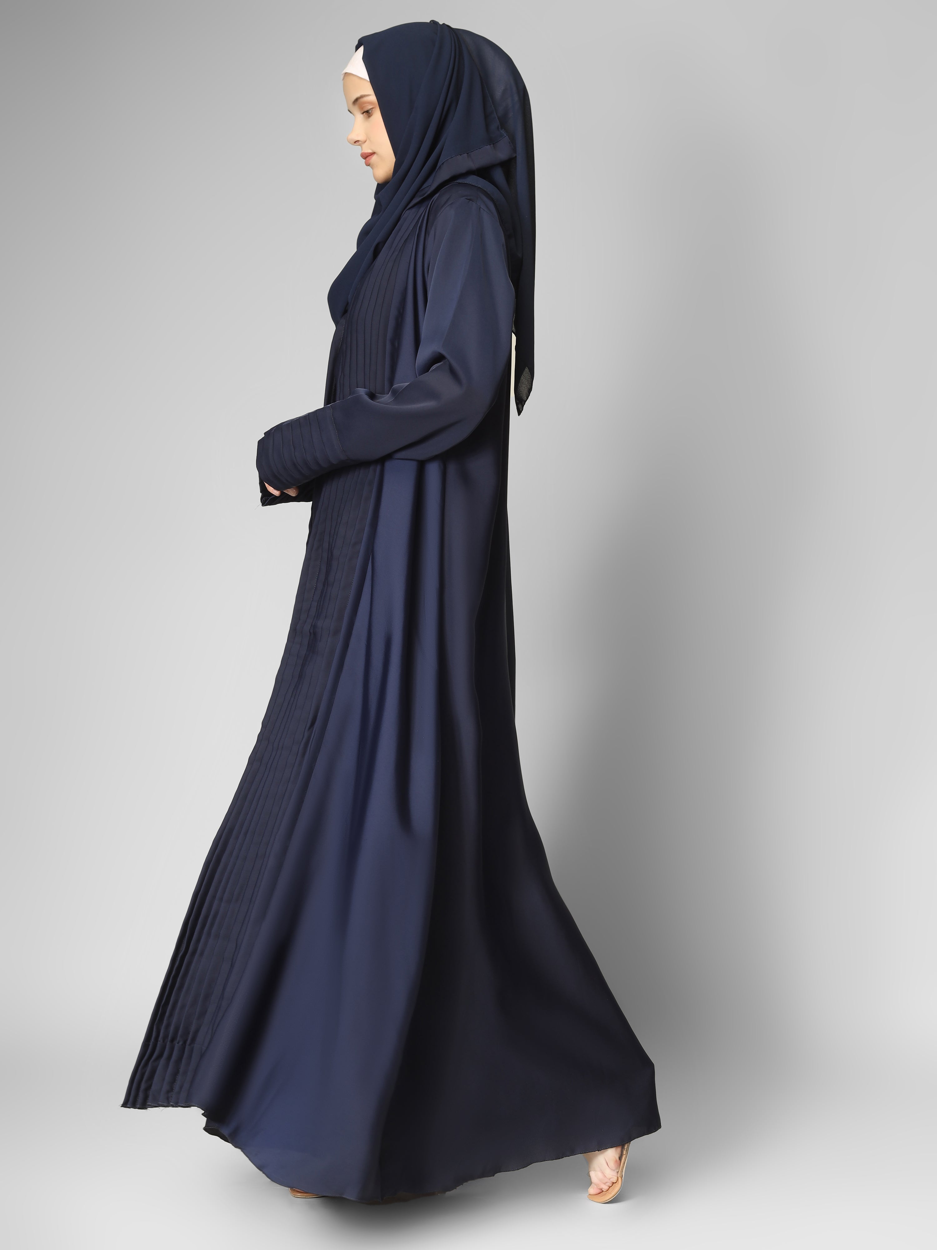 AMEERAH DOUBLE SHRUG ABAYA | BLUE