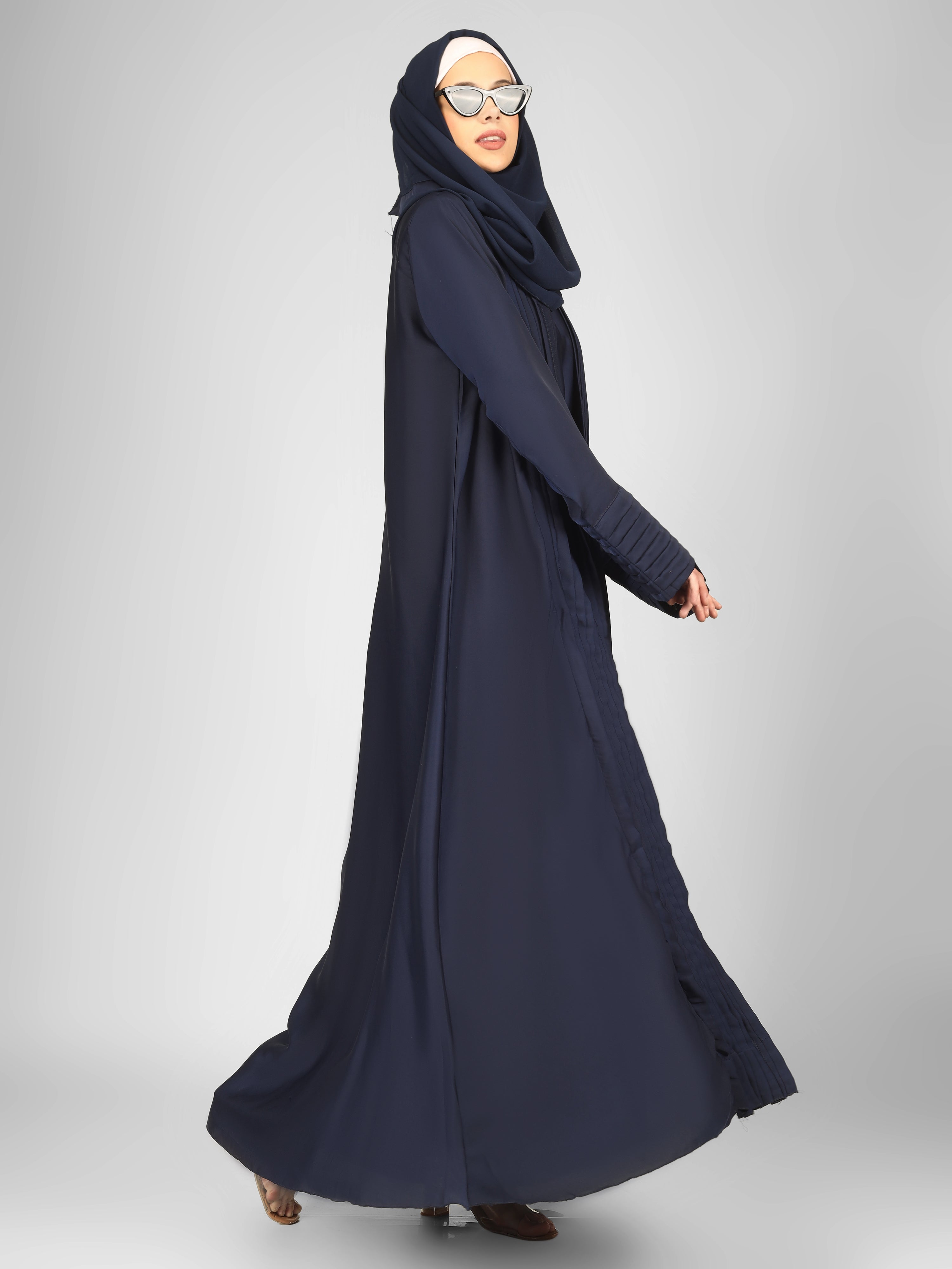 AMEERAH DOUBLE SHRUG ABAYA | BLUE