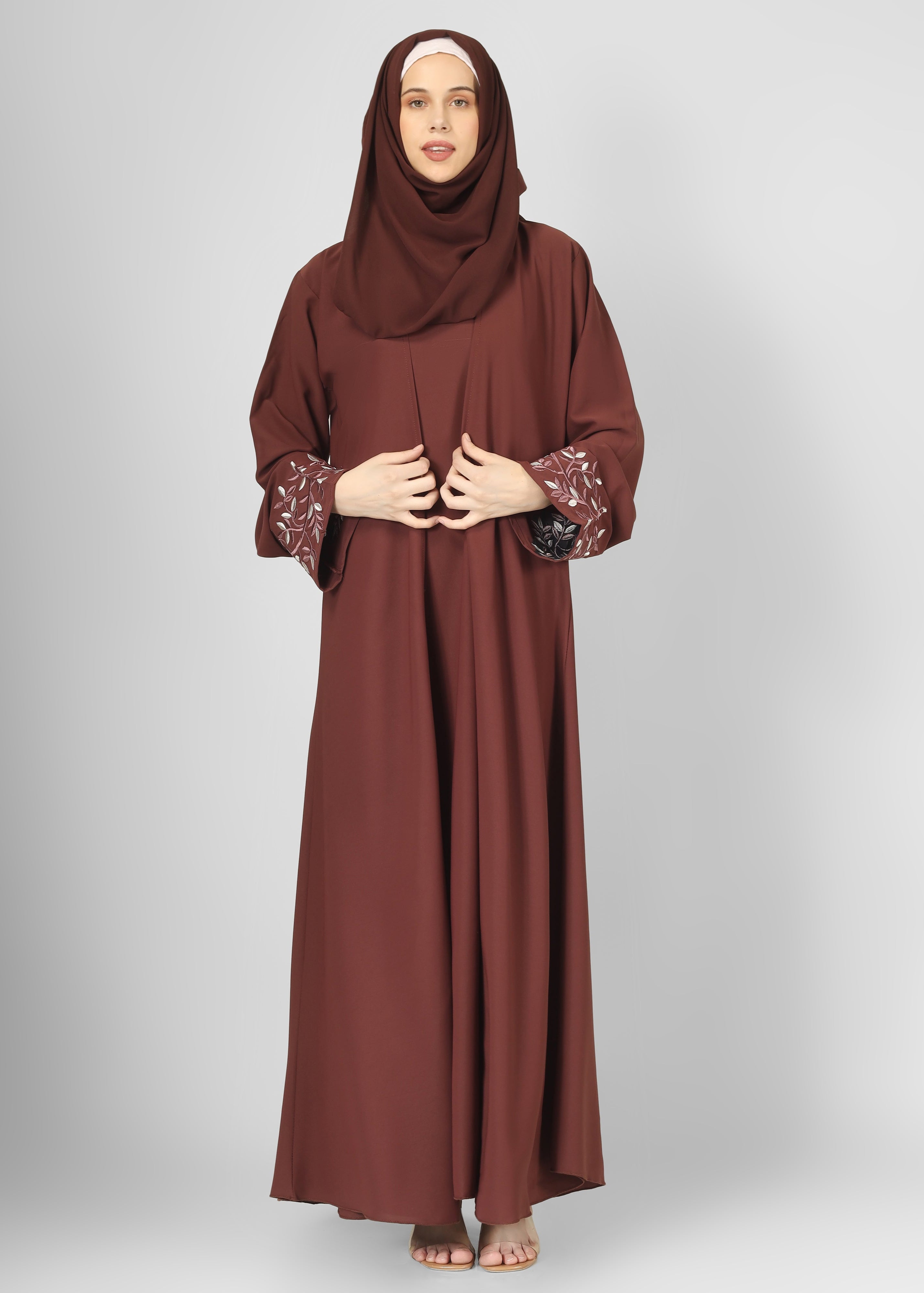 ERAH DOUBLE SHRUG ABAYA | DUSTY PINK