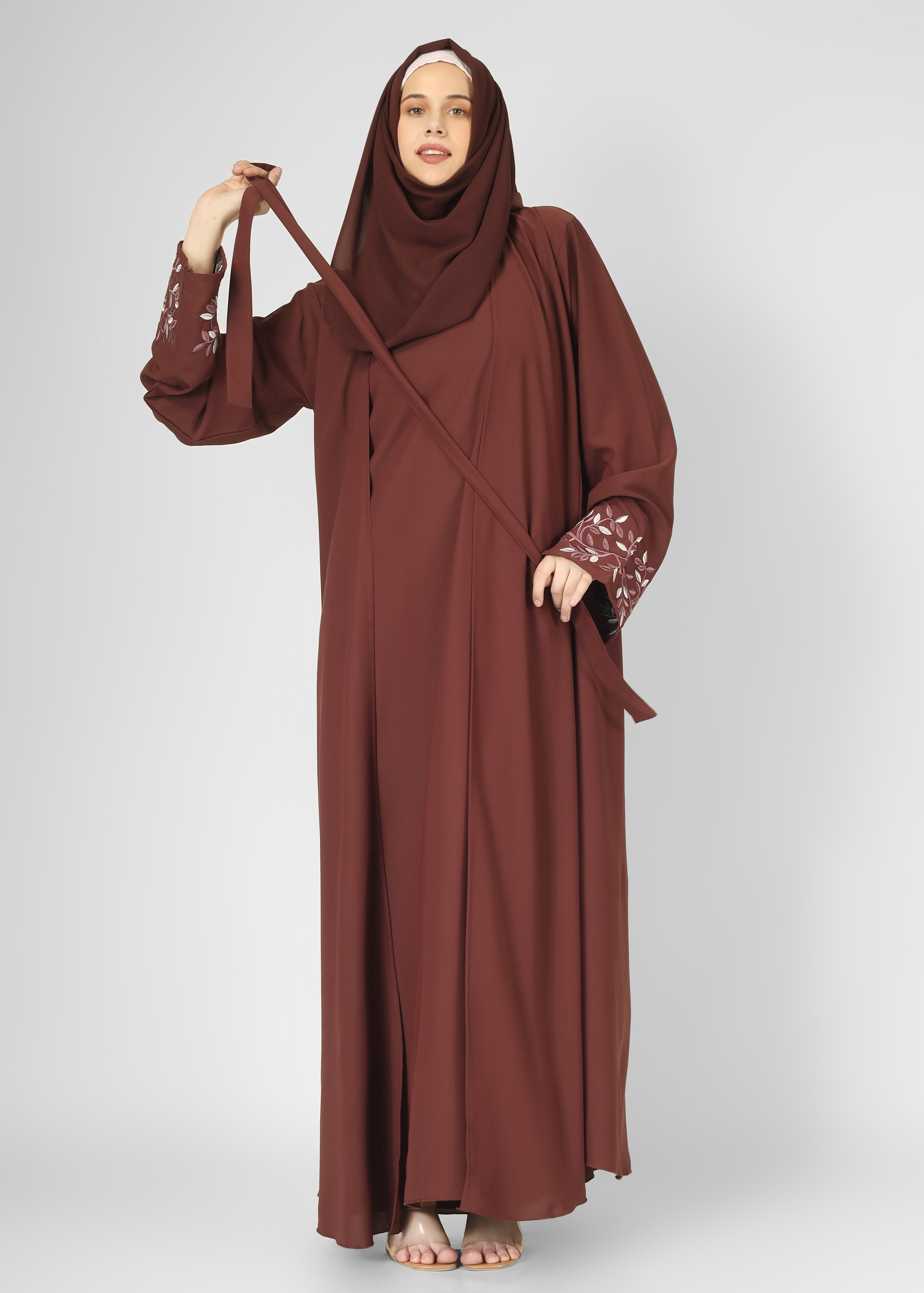 ERAH DOUBLE SHRUG ABAYA | DUSTY PINK
