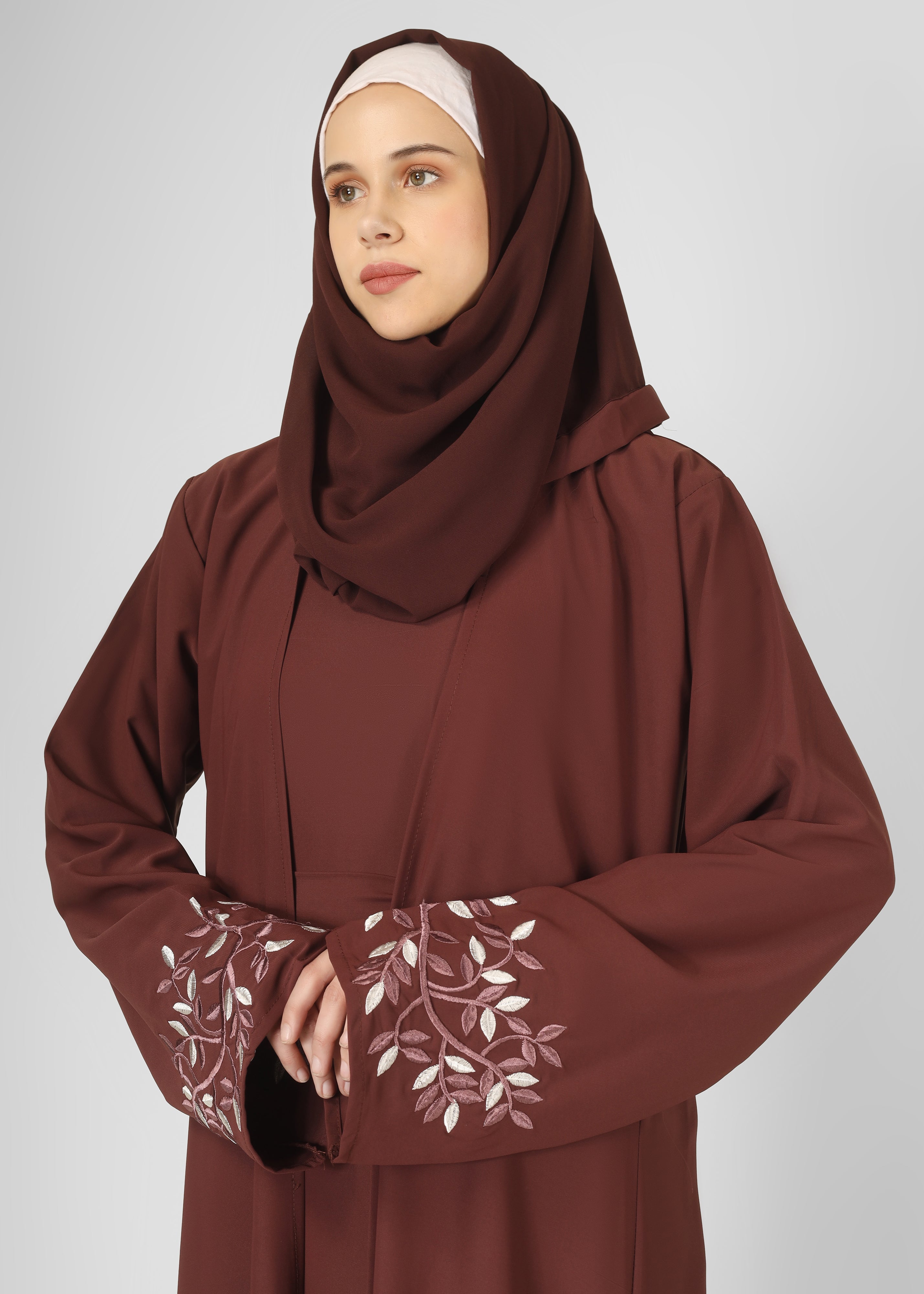 ERAH DOUBLE SHRUG ABAYA | DUSTY PINK
