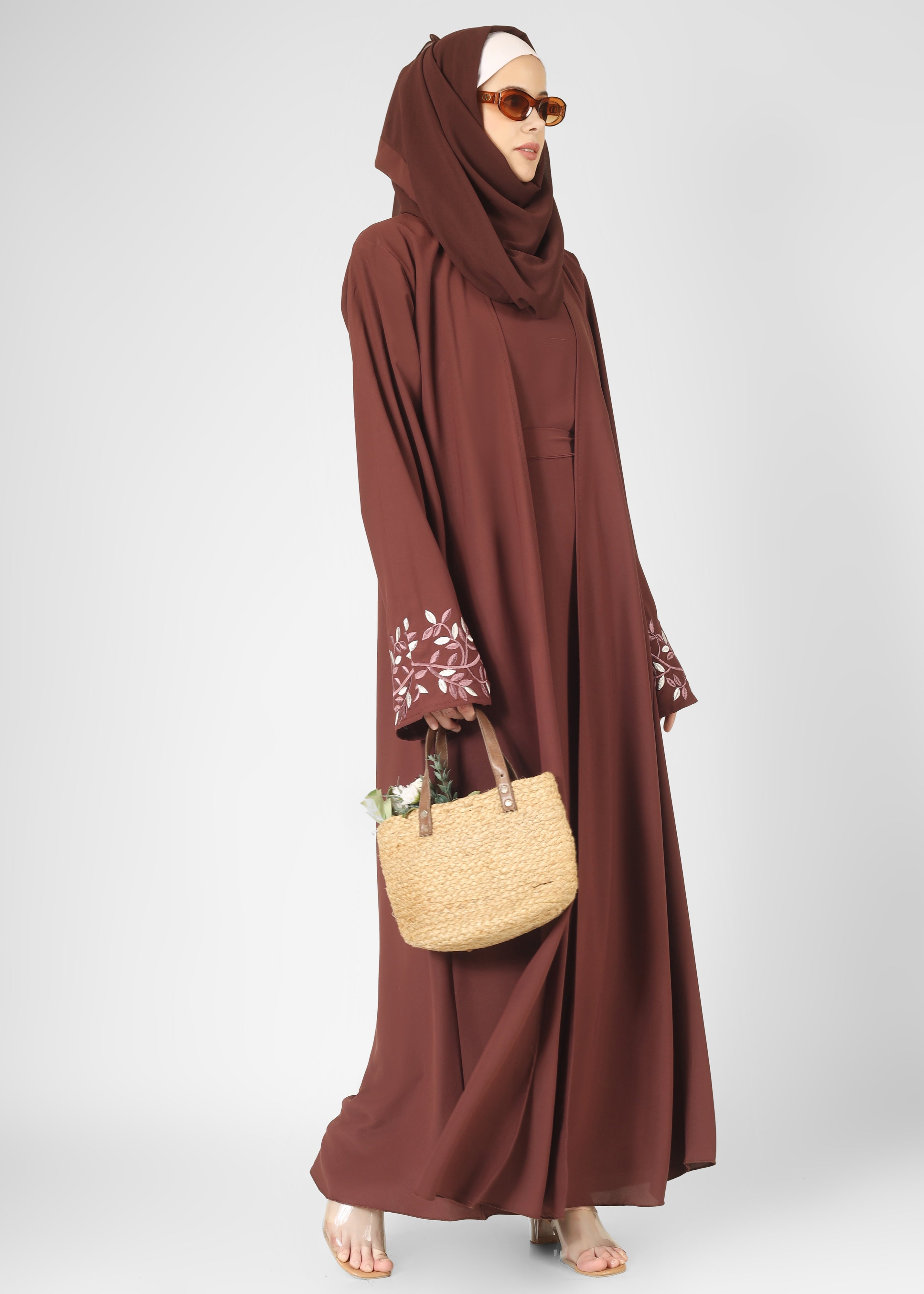 ERAH DOUBLE SHRUG ABAYA | DUSTY PINK