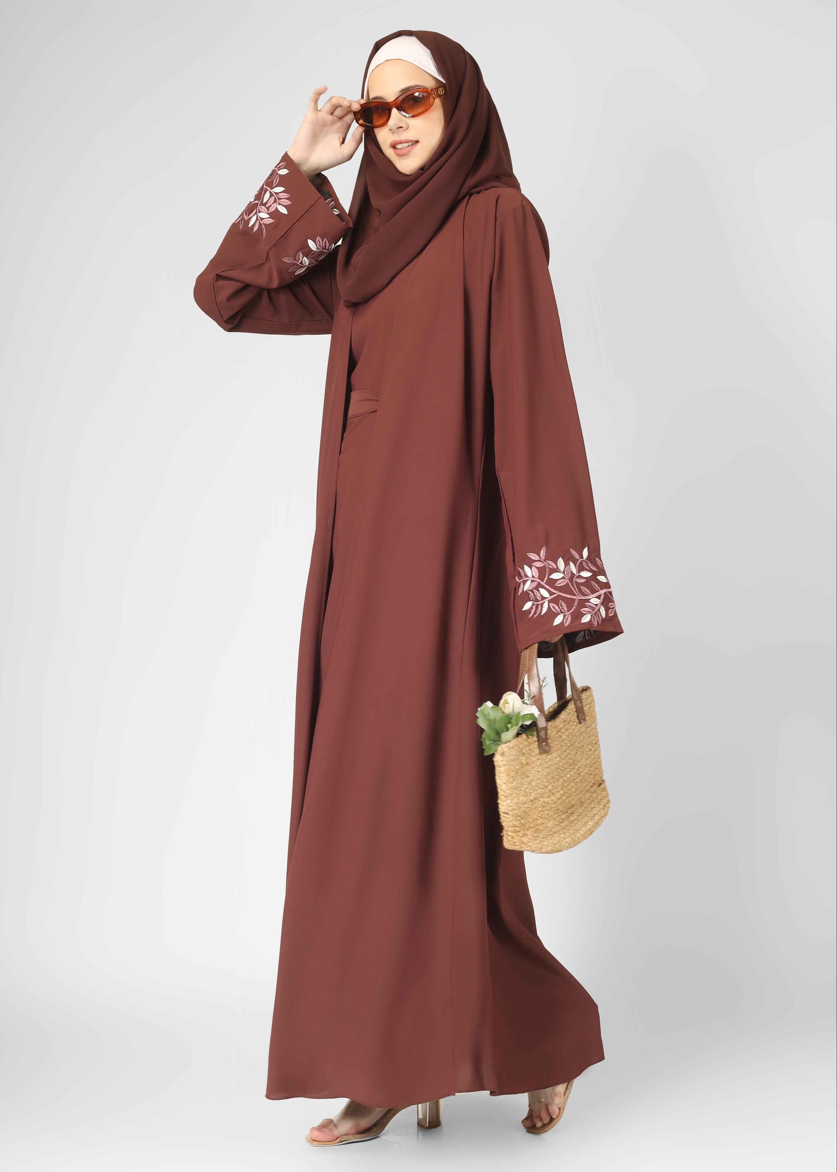 ERAH DOUBLE SHRUG ABAYA | DUSTY PINK