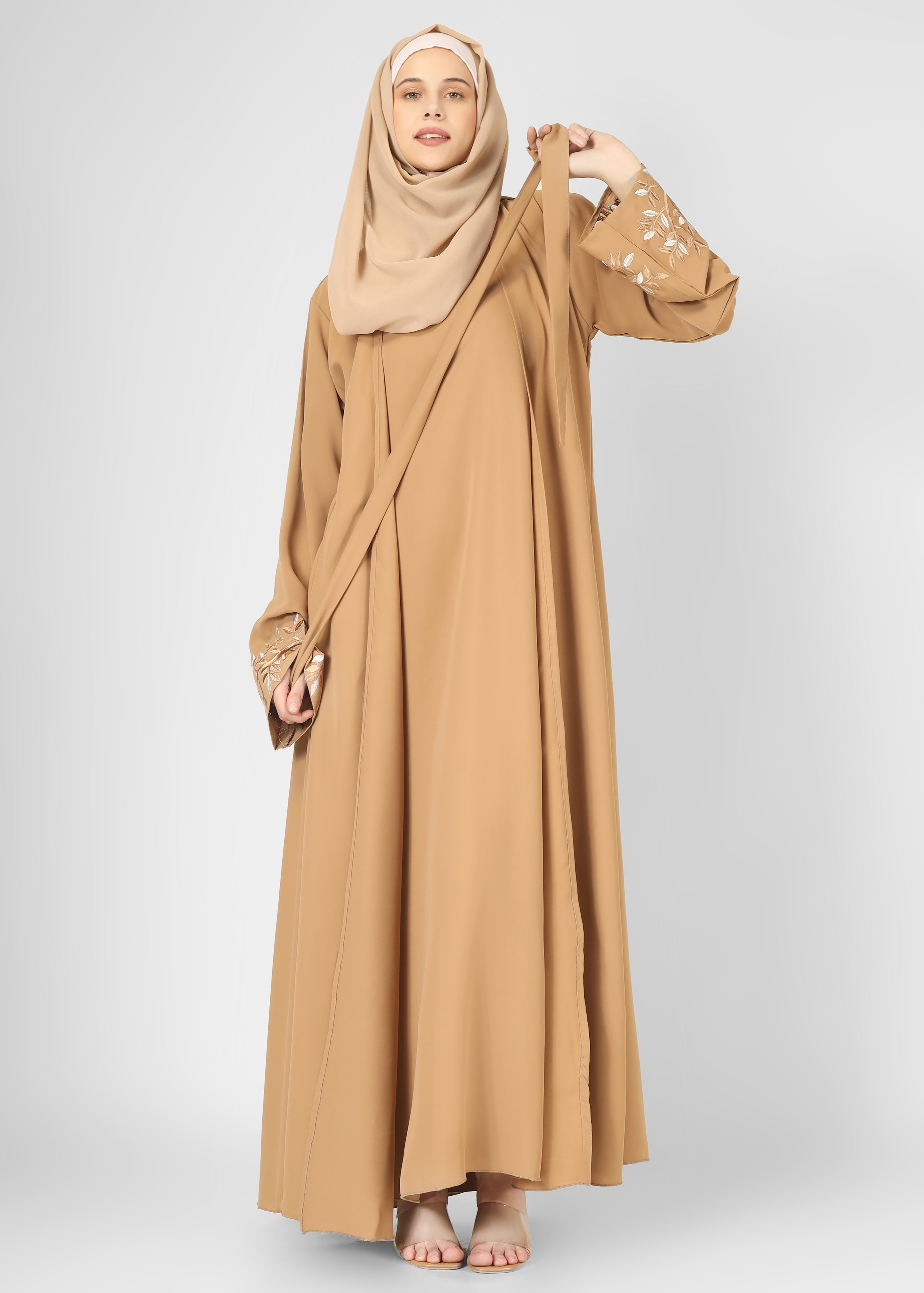 ERAH DOUBLE SHRUG ABAYA | NUDE
