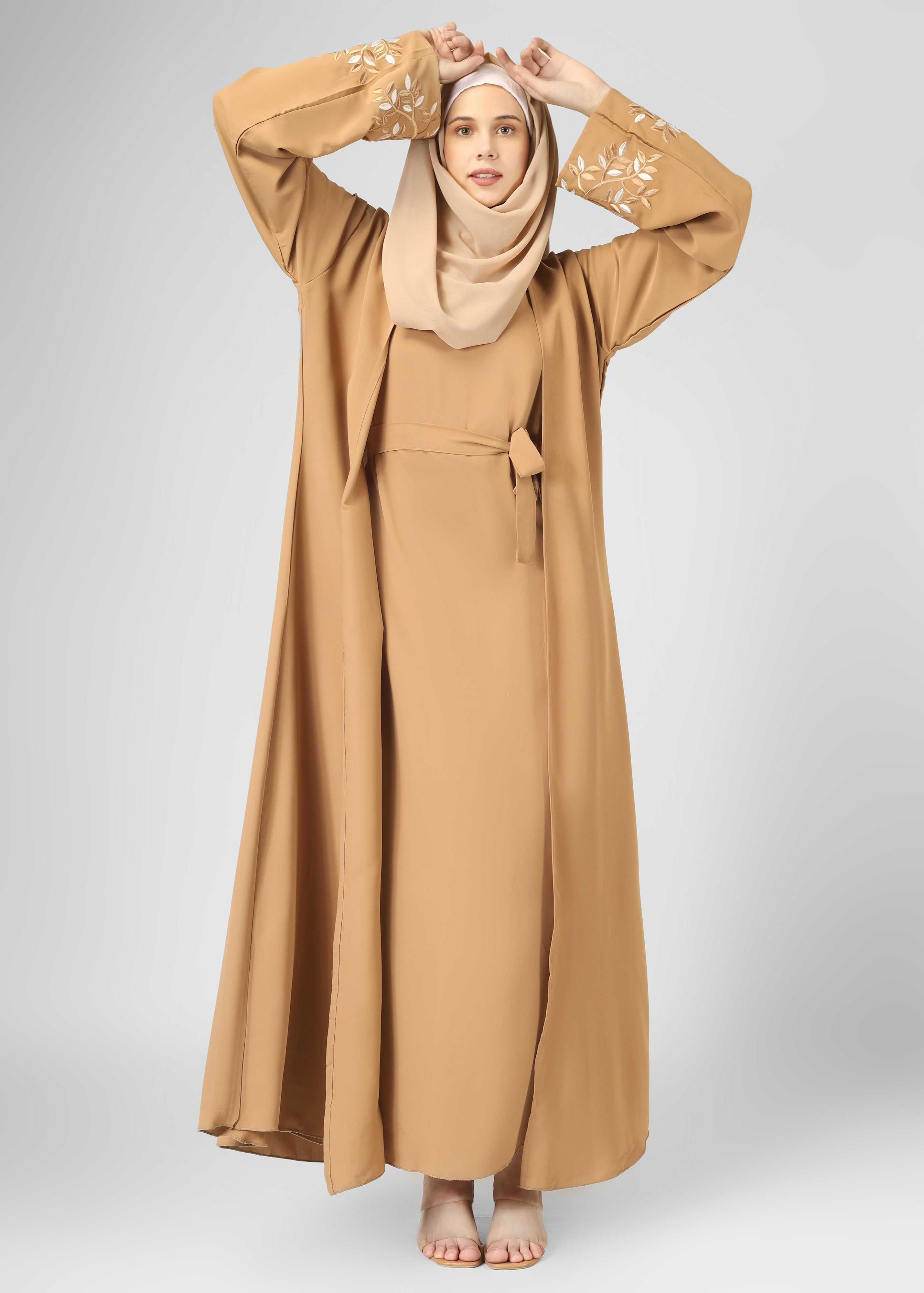 ERAH DOUBLE SHRUG ABAYA | NUDE