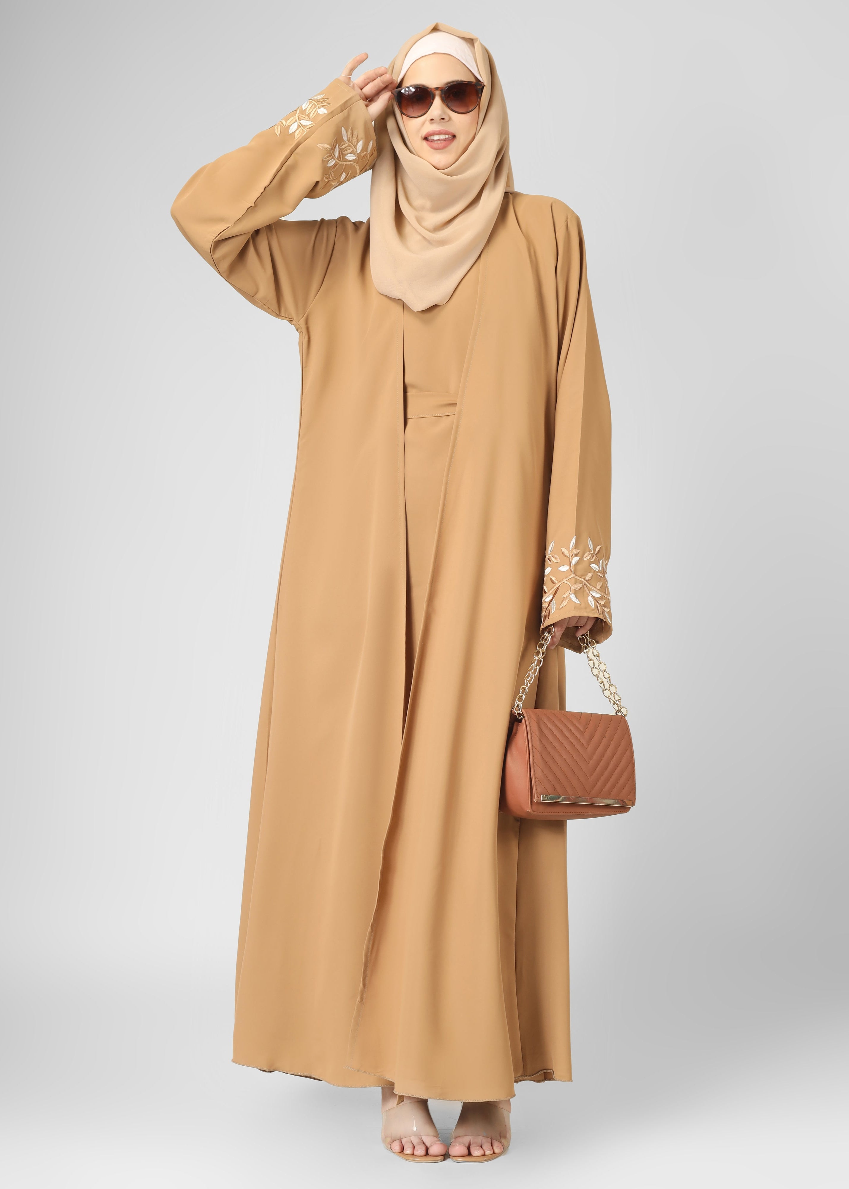 ERAH DOUBLE SHRUG ABAYA | NUDE