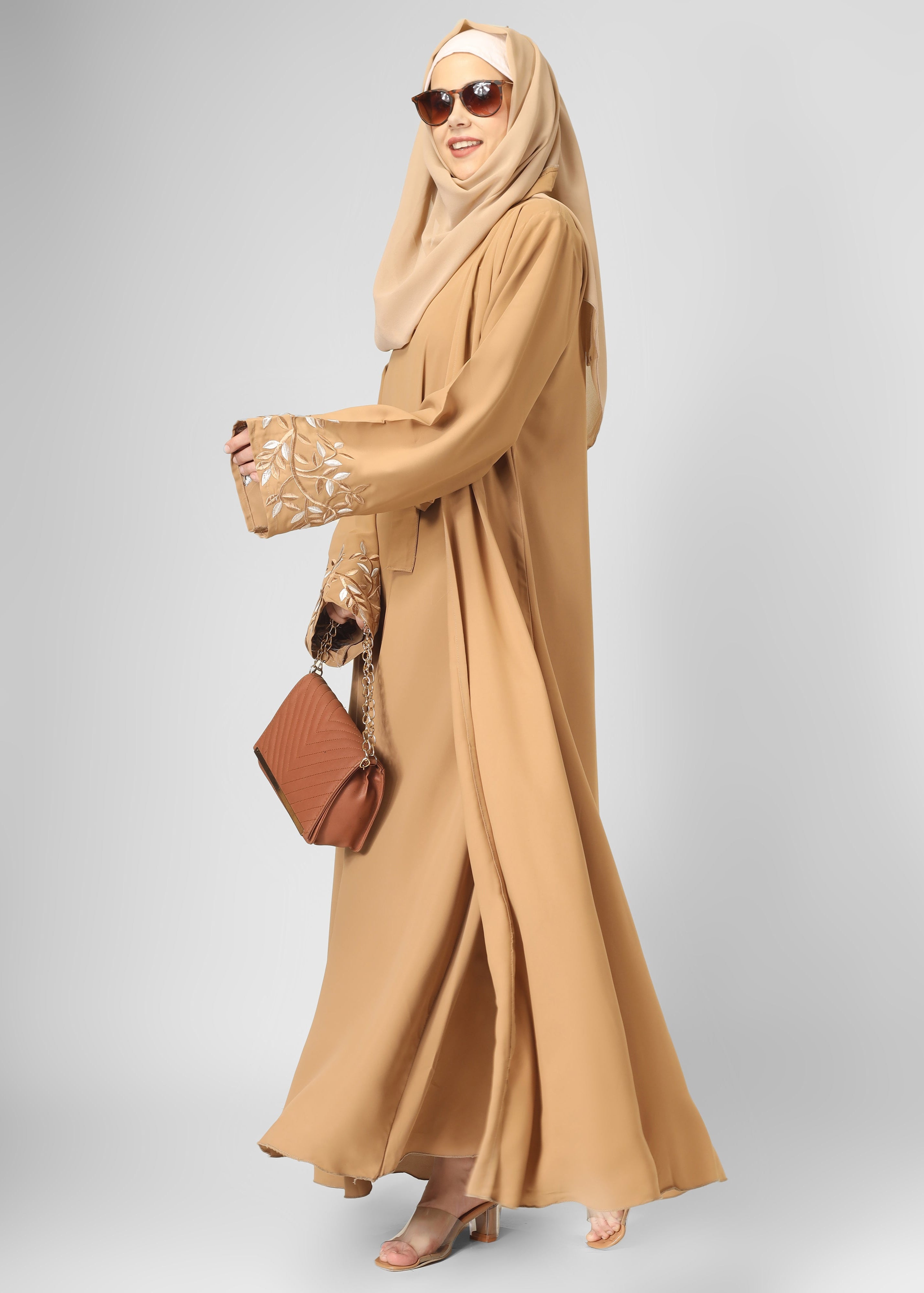 ERAH DOUBLE SHRUG ABAYA | NUDE