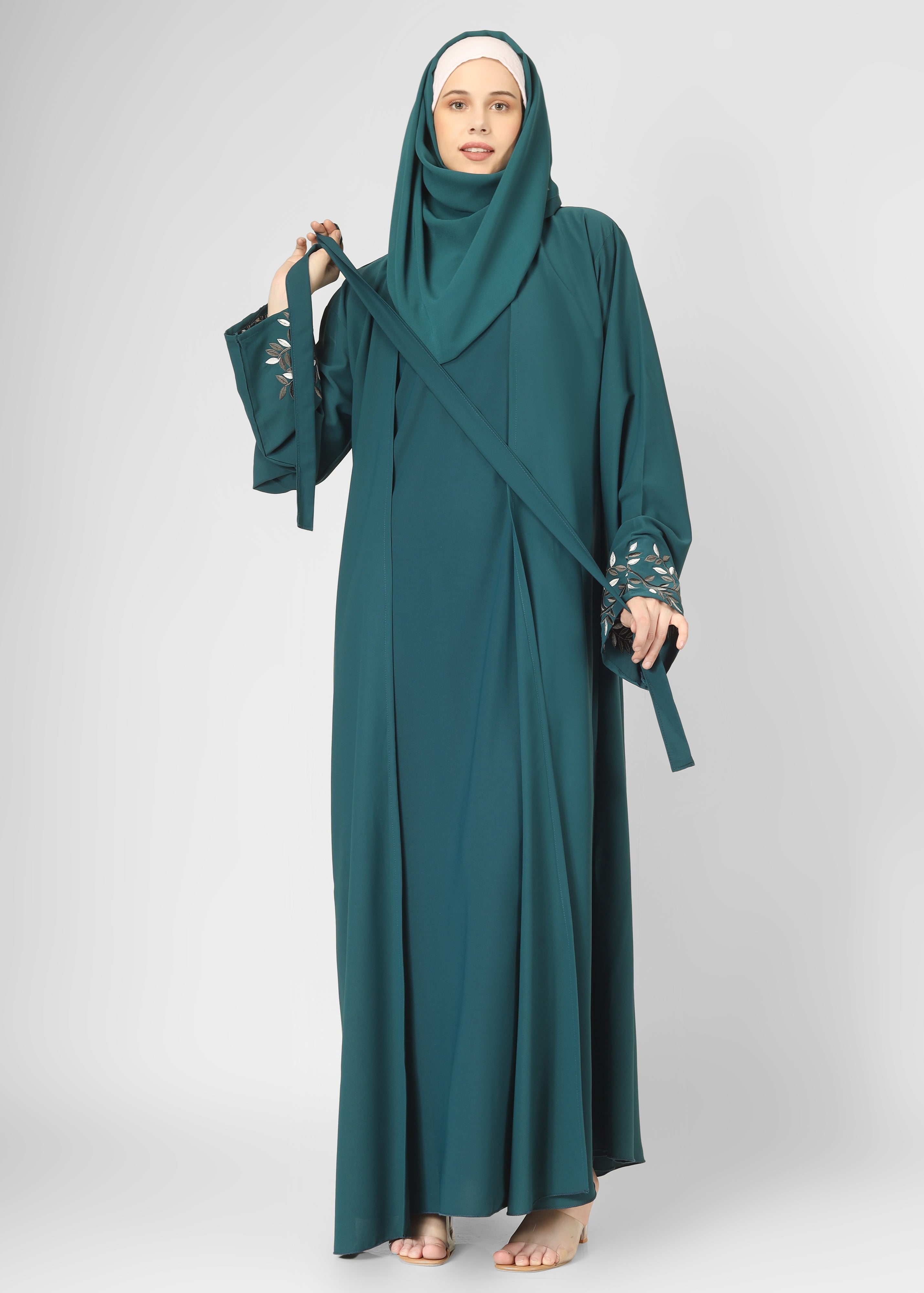 ERAH DOUBLE SHRUG ABAYA | BOTTLE GREEN