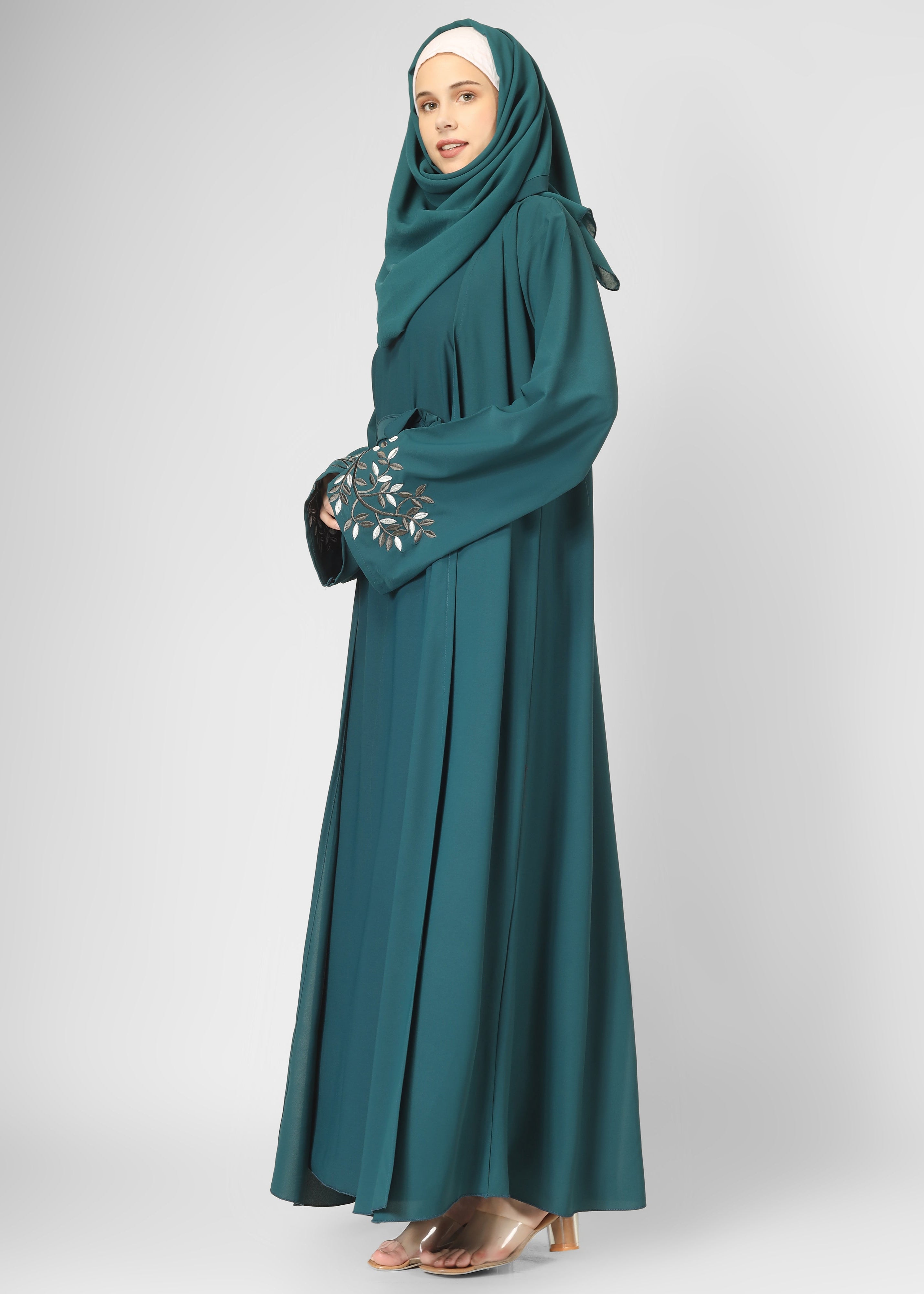ERAH DOUBLE SHRUG ABAYA | BOTTLE GREEN