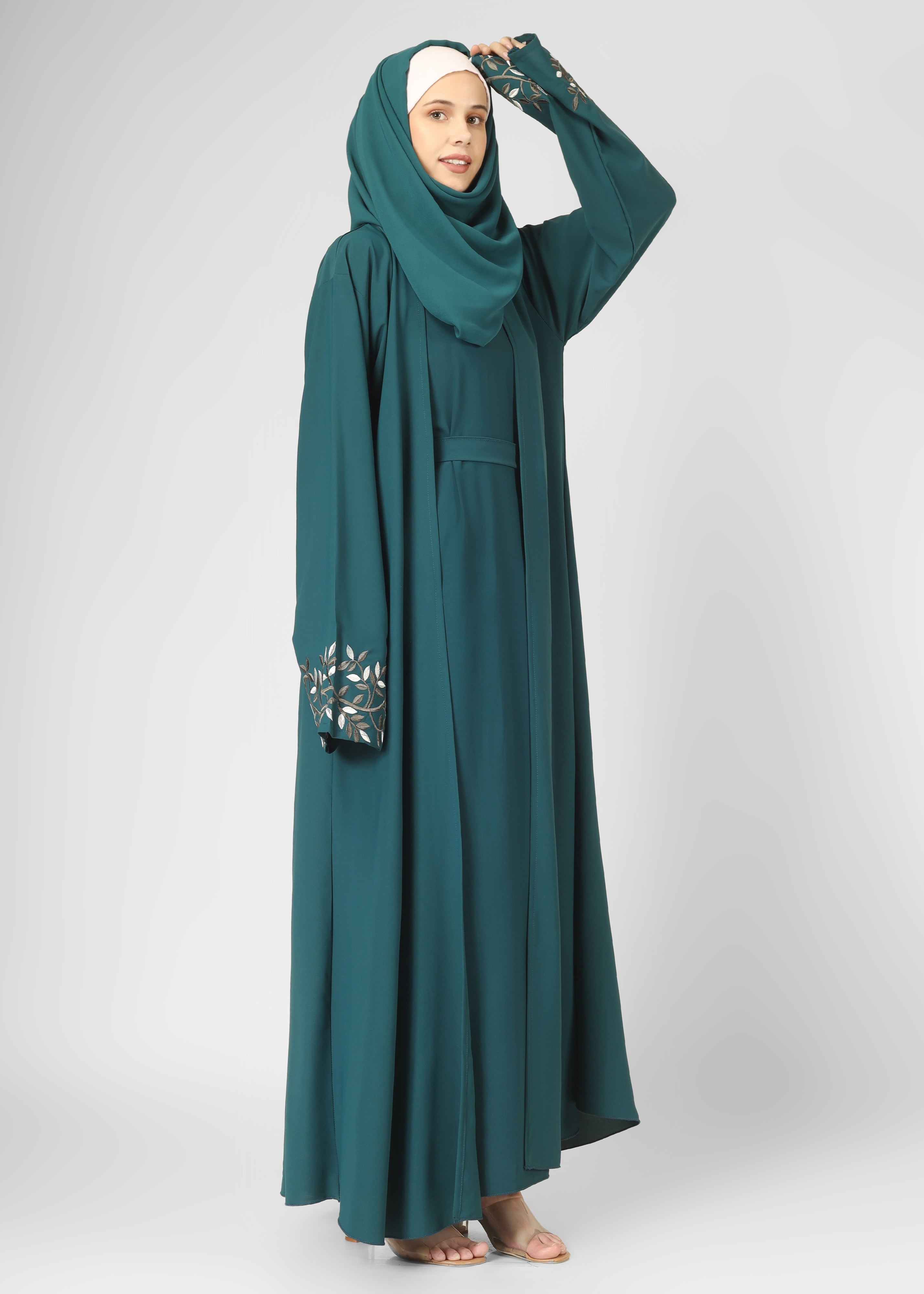 ERAH DOUBLE SHRUG ABAYA | BOTTLE GREEN