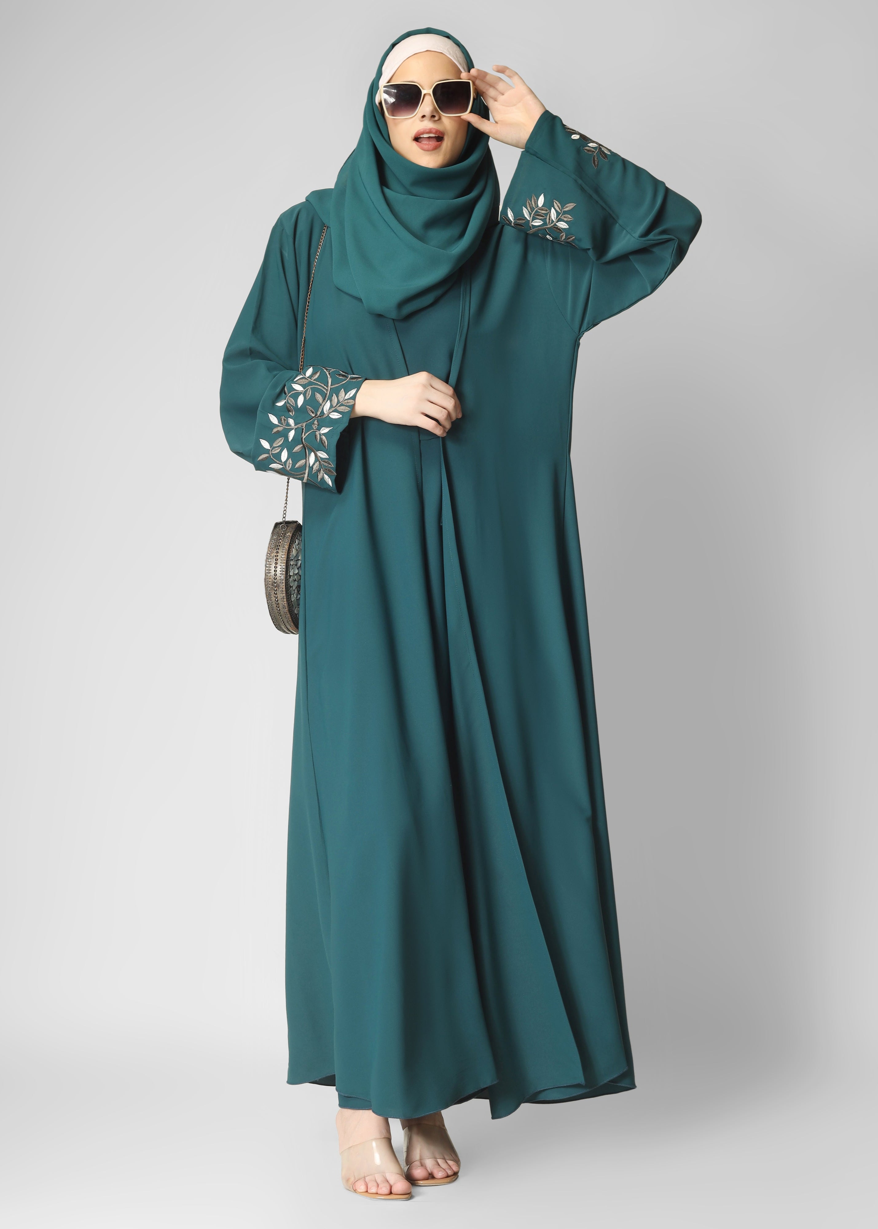 ERAH DOUBLE SHRUG ABAYA | BOTTLE GREEN