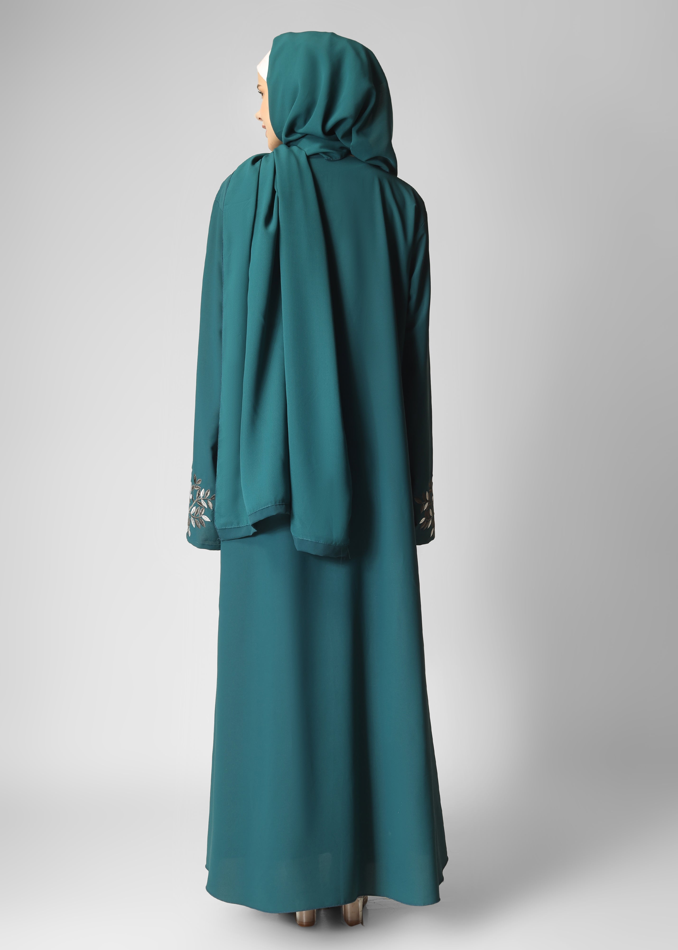 ERAH DOUBLE SHRUG ABAYA | BOTTLE GREEN