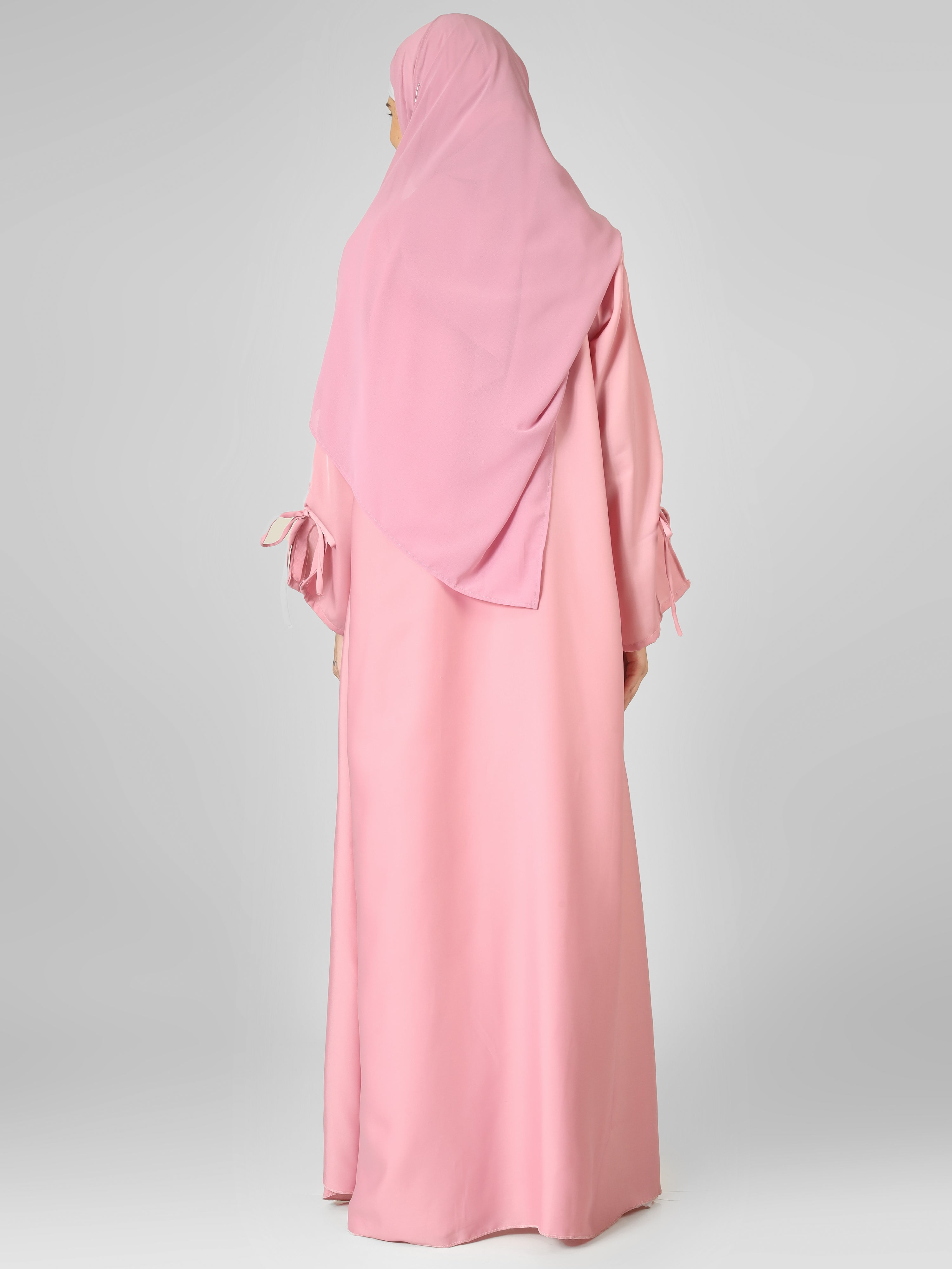 AIMAN DOUBLE SHRUG ABAYA - PINK