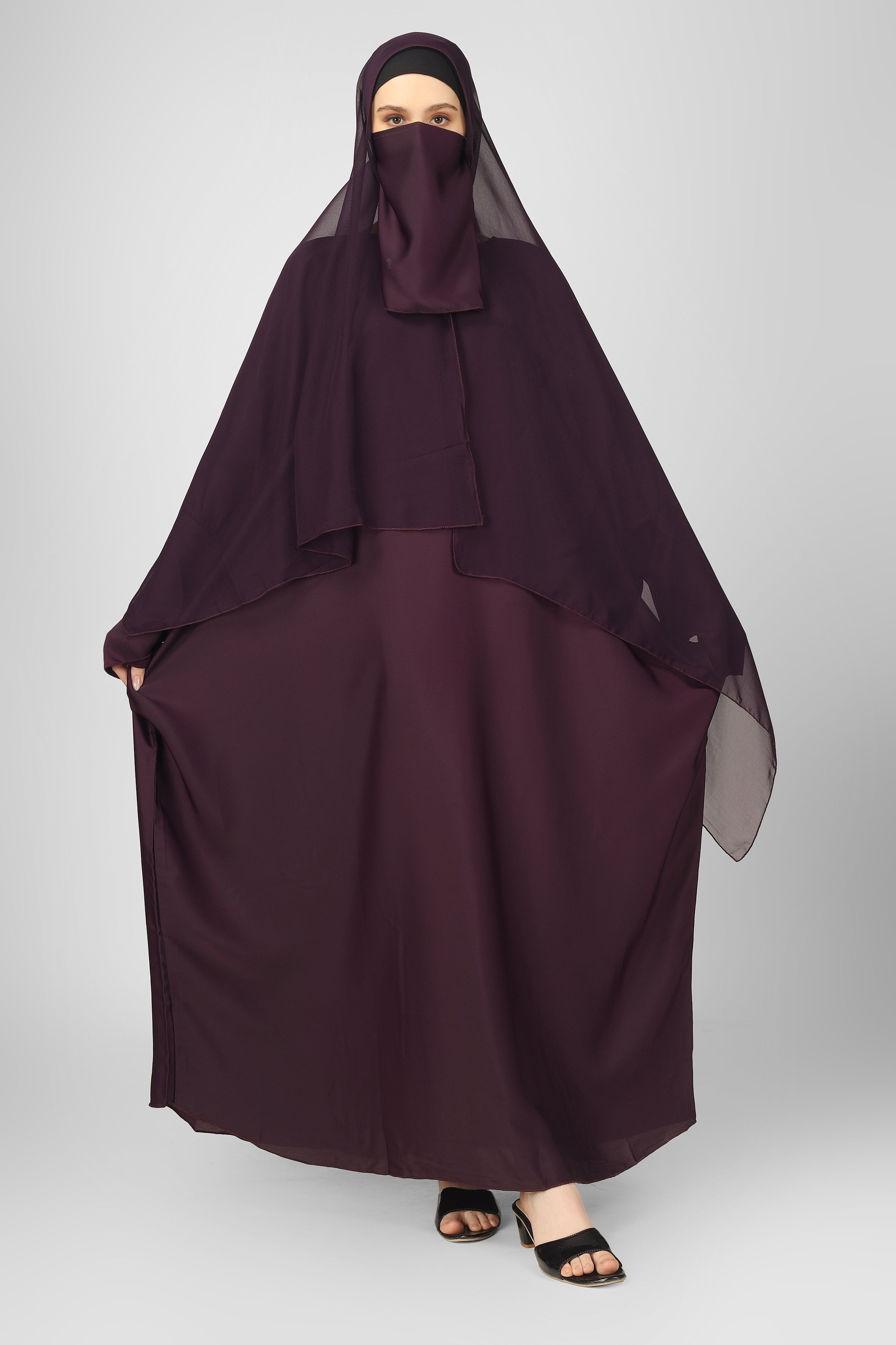 1071 FITTING SLEEVE ABAYA | PURPLE