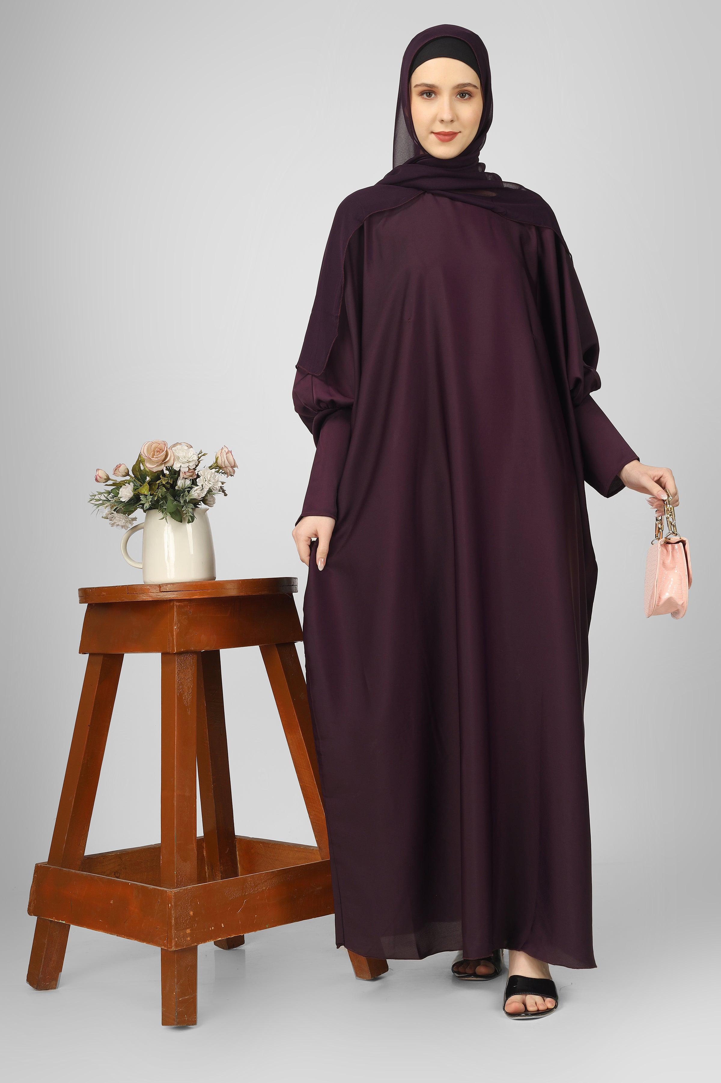 1071 FITTING SLEEVE ABAYA | PURPLE
