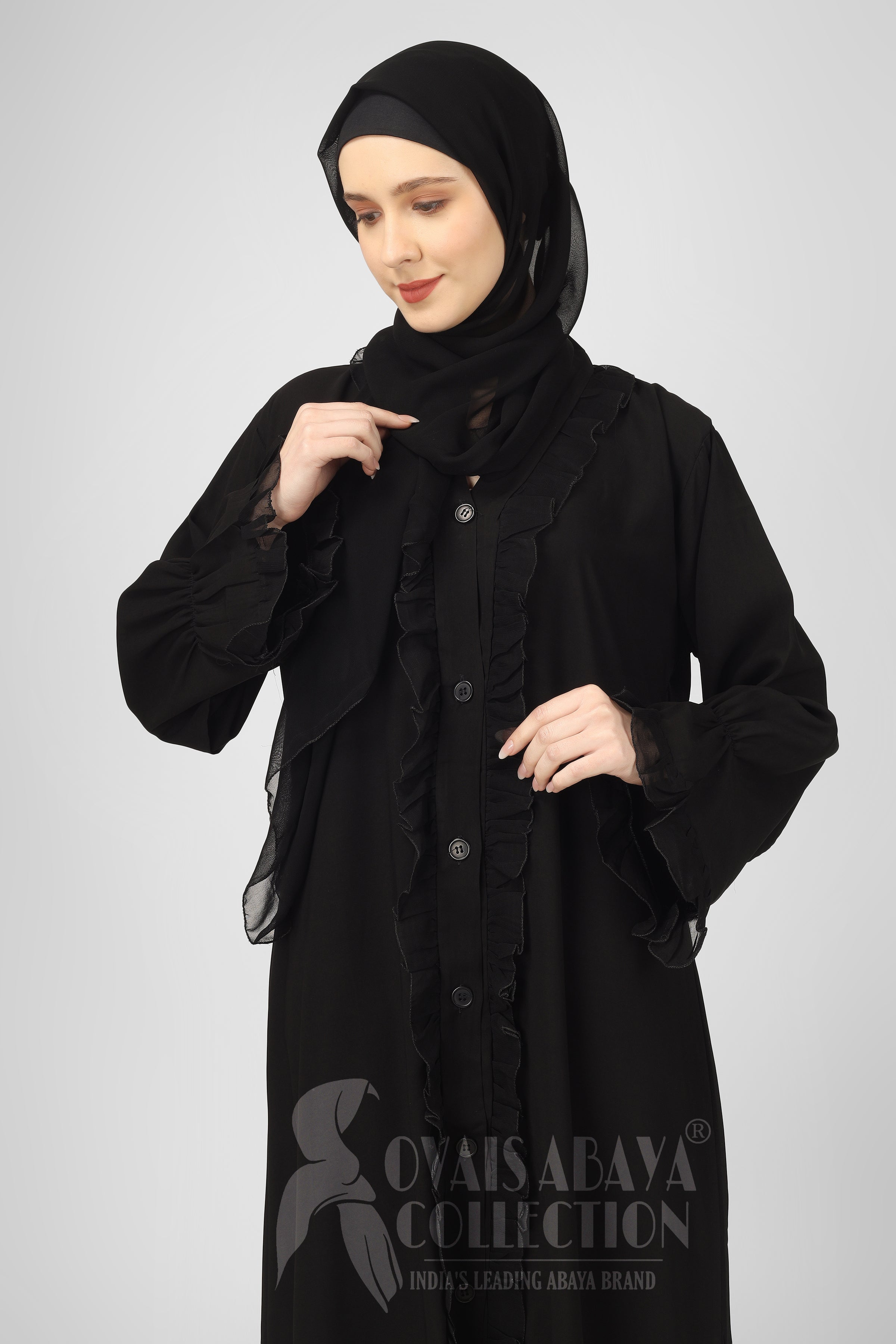 FRILL PATTI ABAYA ( 3456 FOFB )
