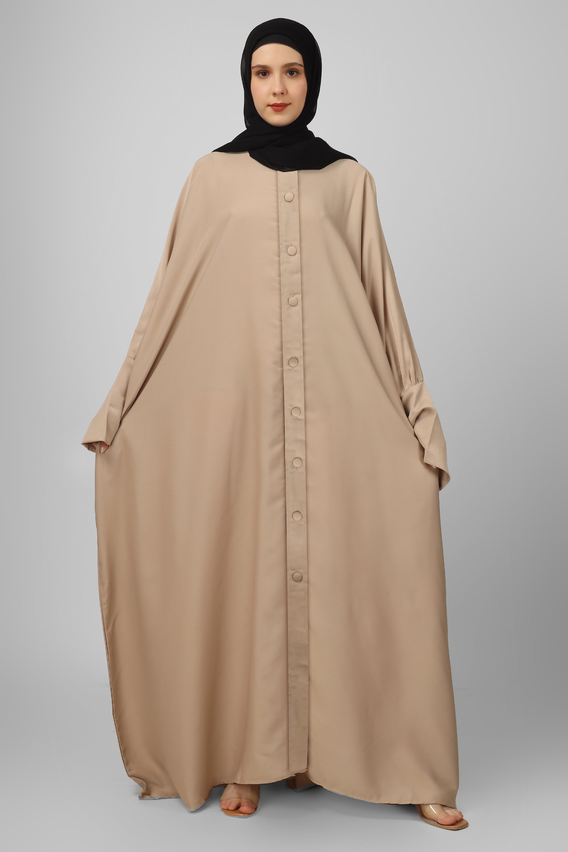 870 FITTING SLEEVE ABAYA | NUDE