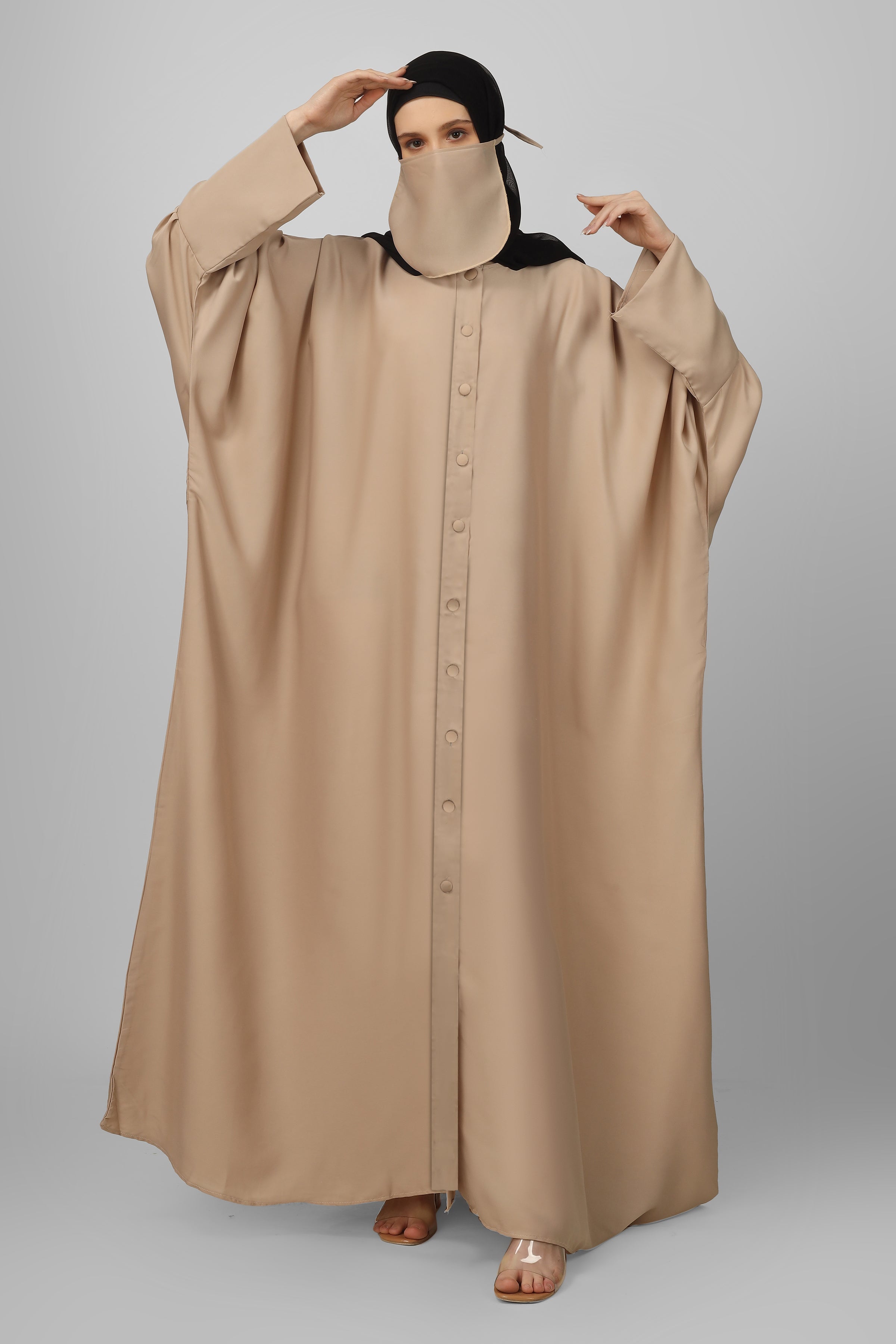 870 FITTING SLEEVE ABAYA | NUDE
