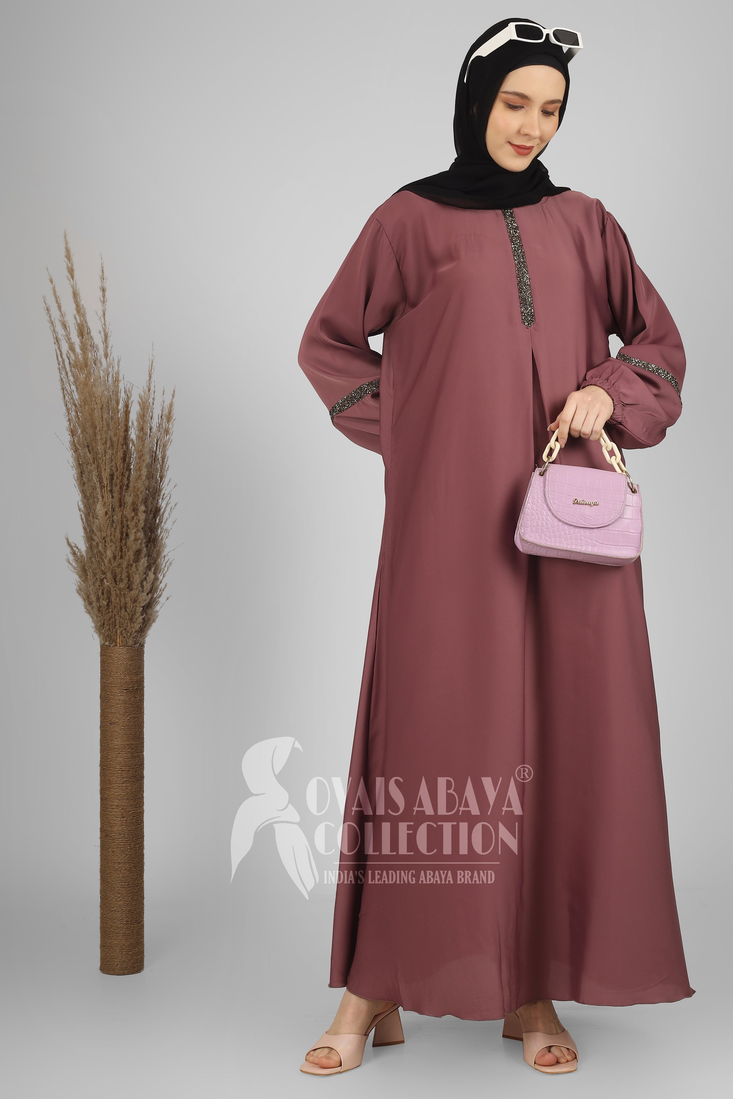 6001 - AASH BASIC ABAYA | DIFFERENT PINK