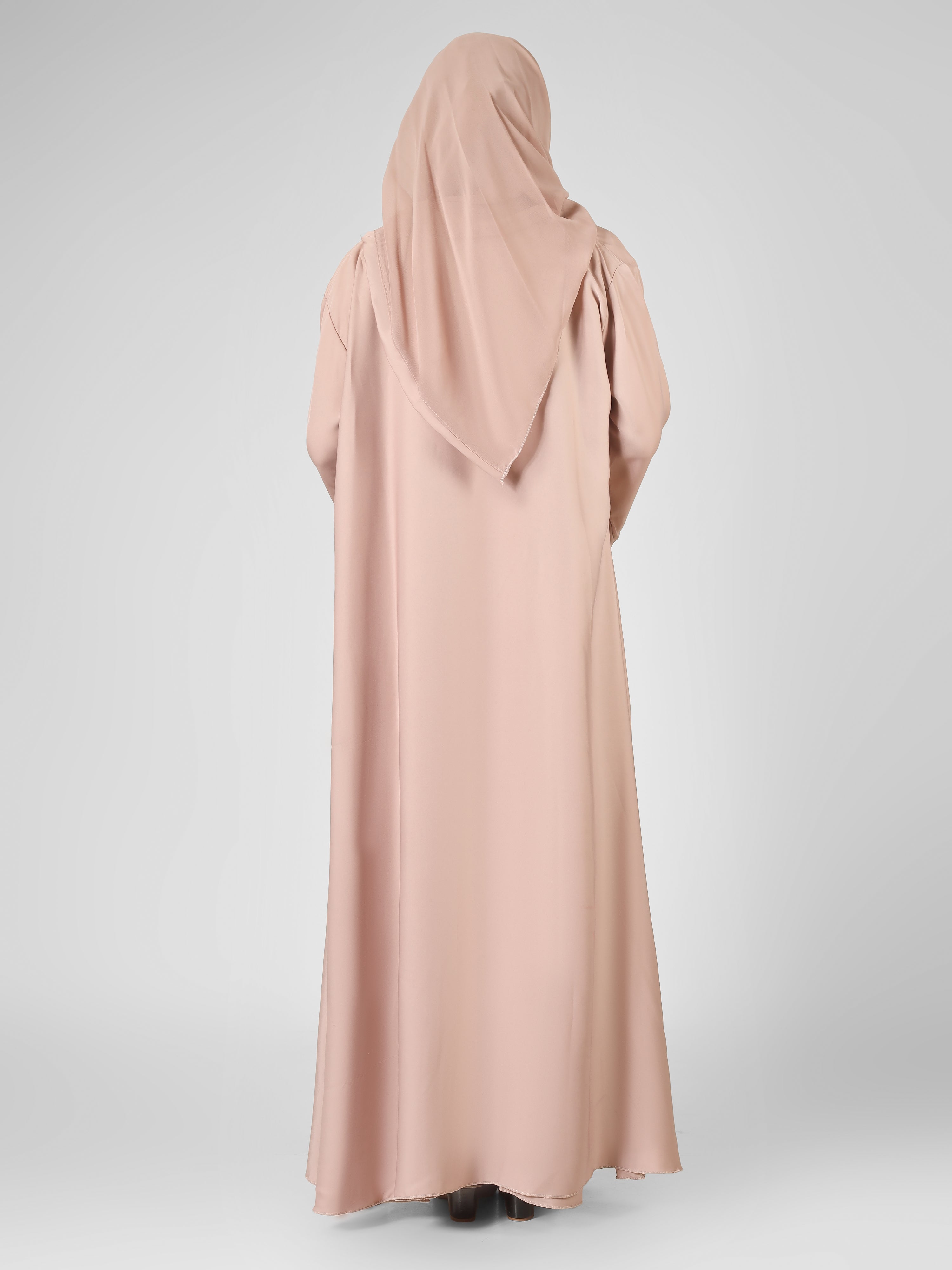 SAFFIA DOUBLE SHRUG LACE ABAYA | P-NUDE