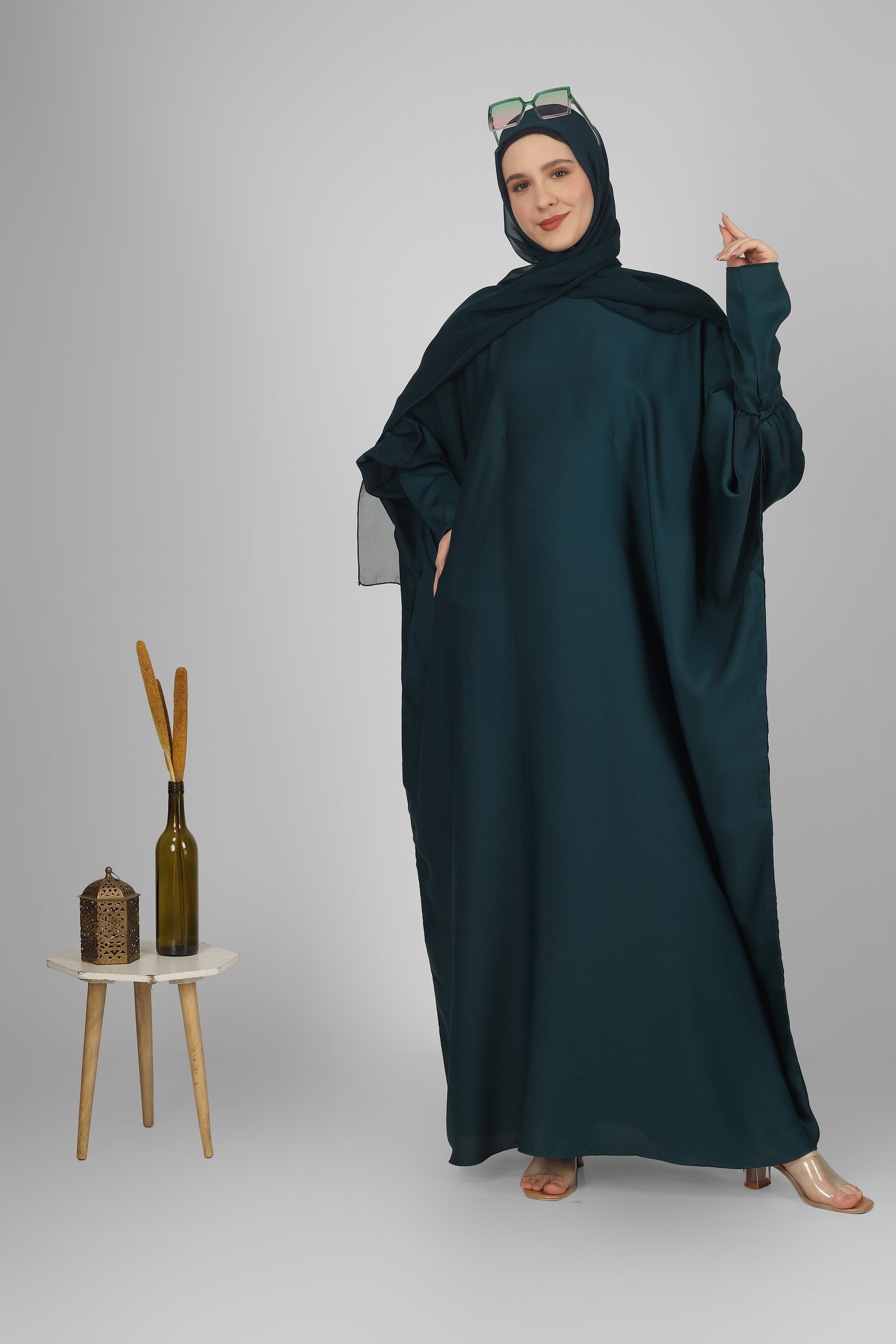 1071 FITTING SLEEVE ABAYA | TEAL