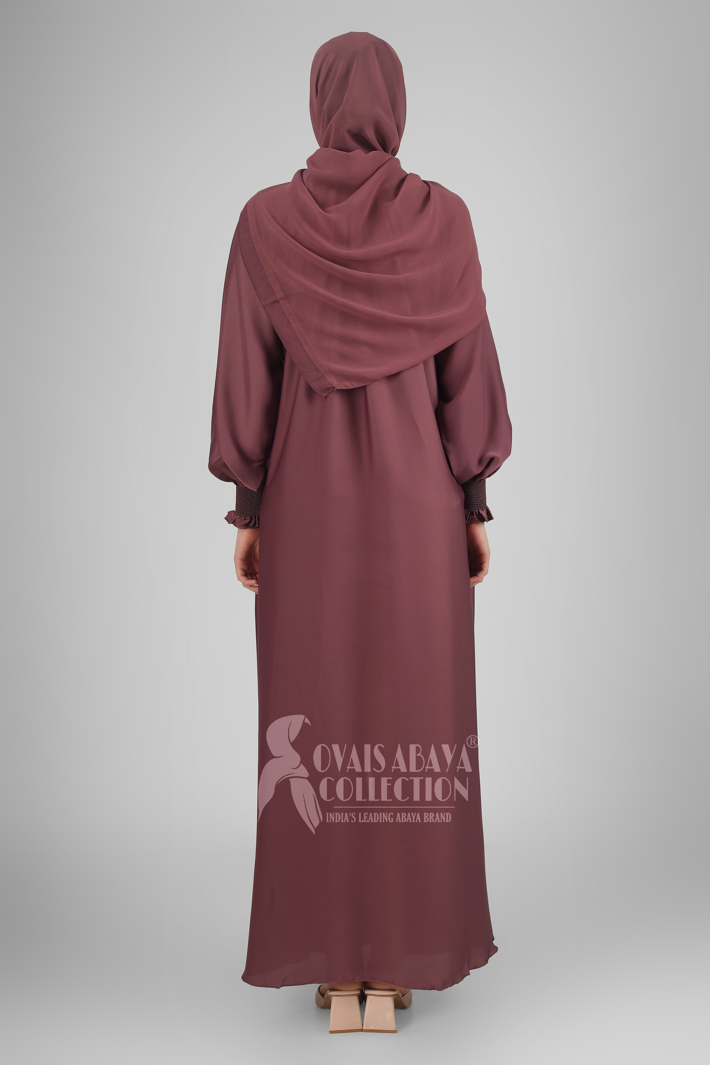 SARA ZIPPER ABAYA | BURGUNDY
