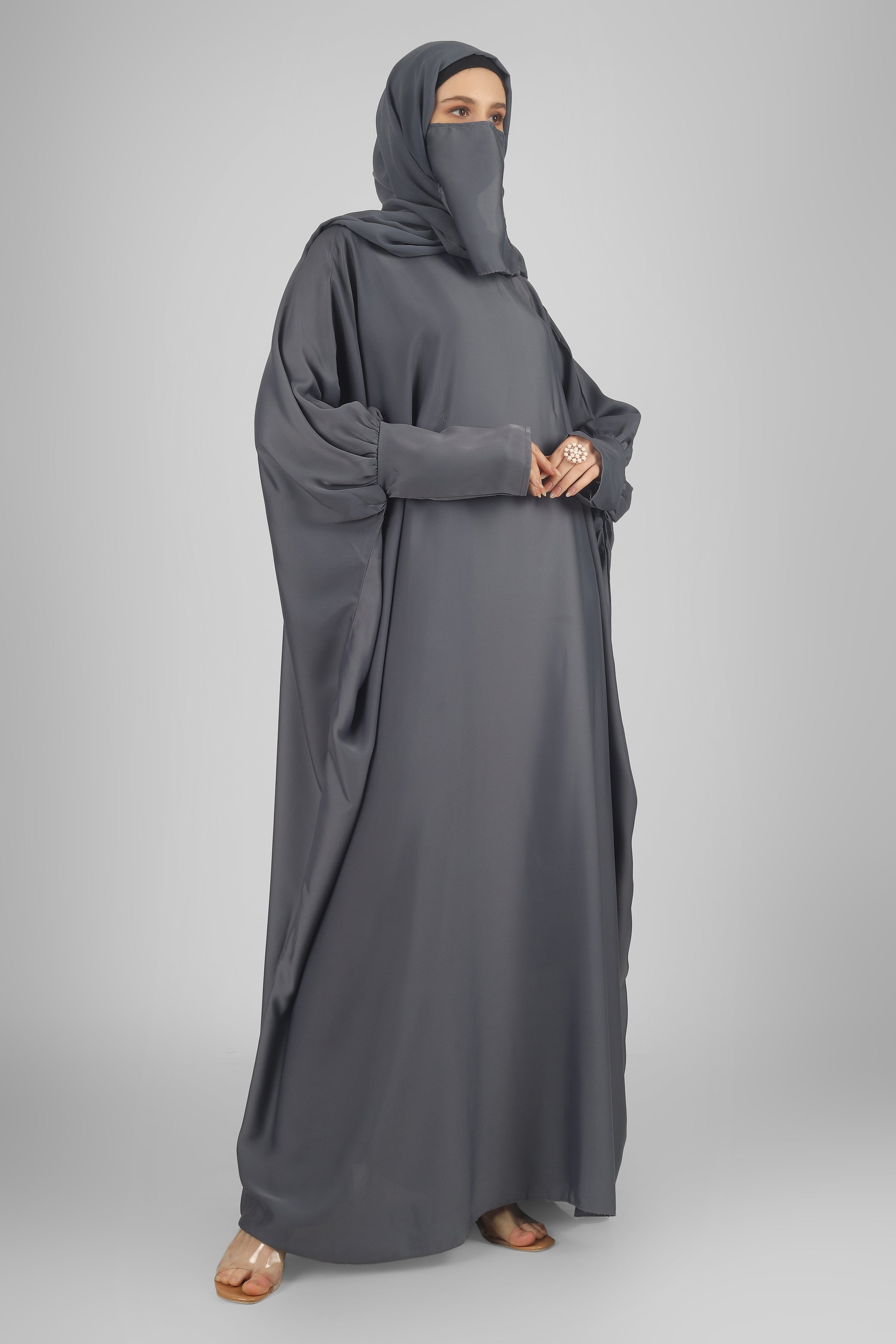 1071 FITTING SLEEVE ABAYA | GRAY
