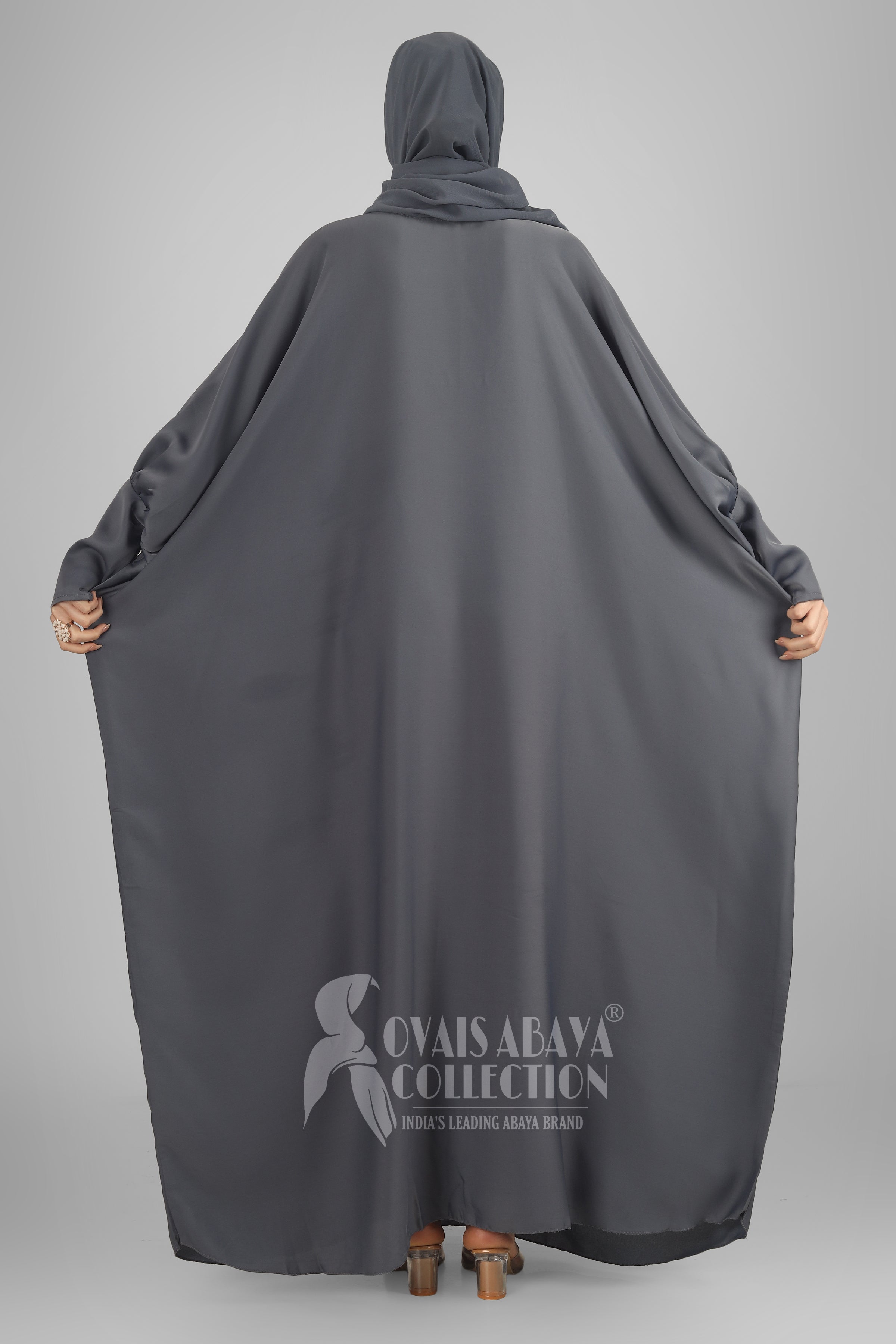 1071 Beautifull Fitting Sleeve Abaya GRAY ( Best For Daily Wear )