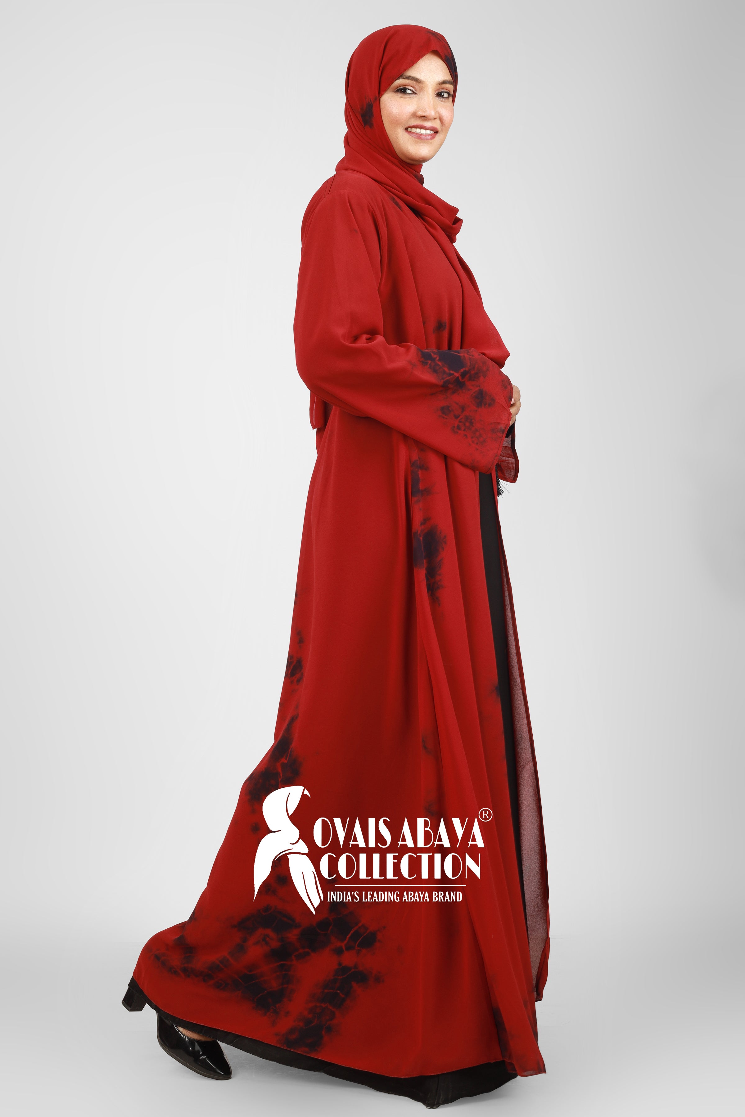 TAI DIE DOUBLE SHRUG ABAYA | RED