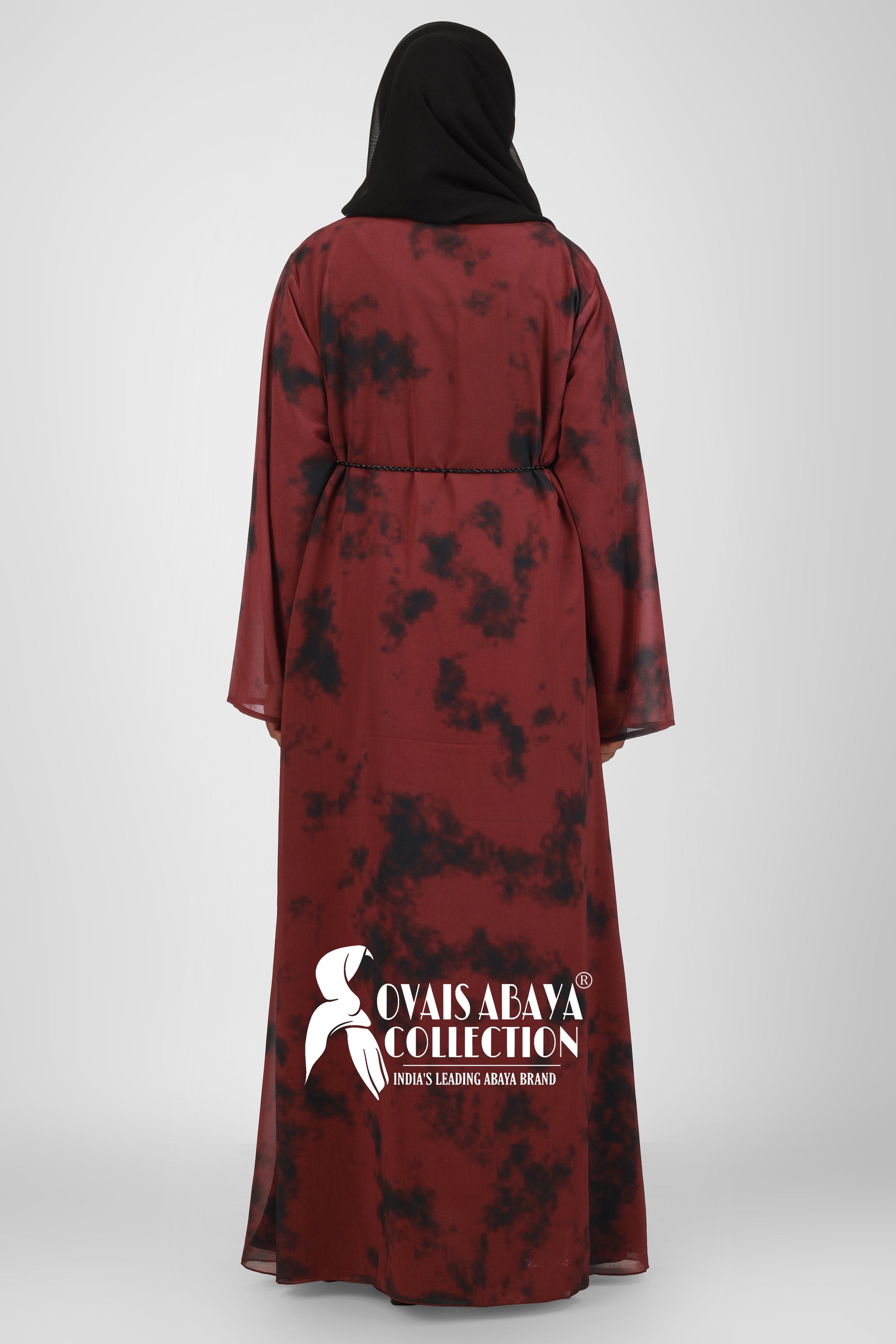 TAI DIE DOUBLE SHRUG ABAYA | MAROON