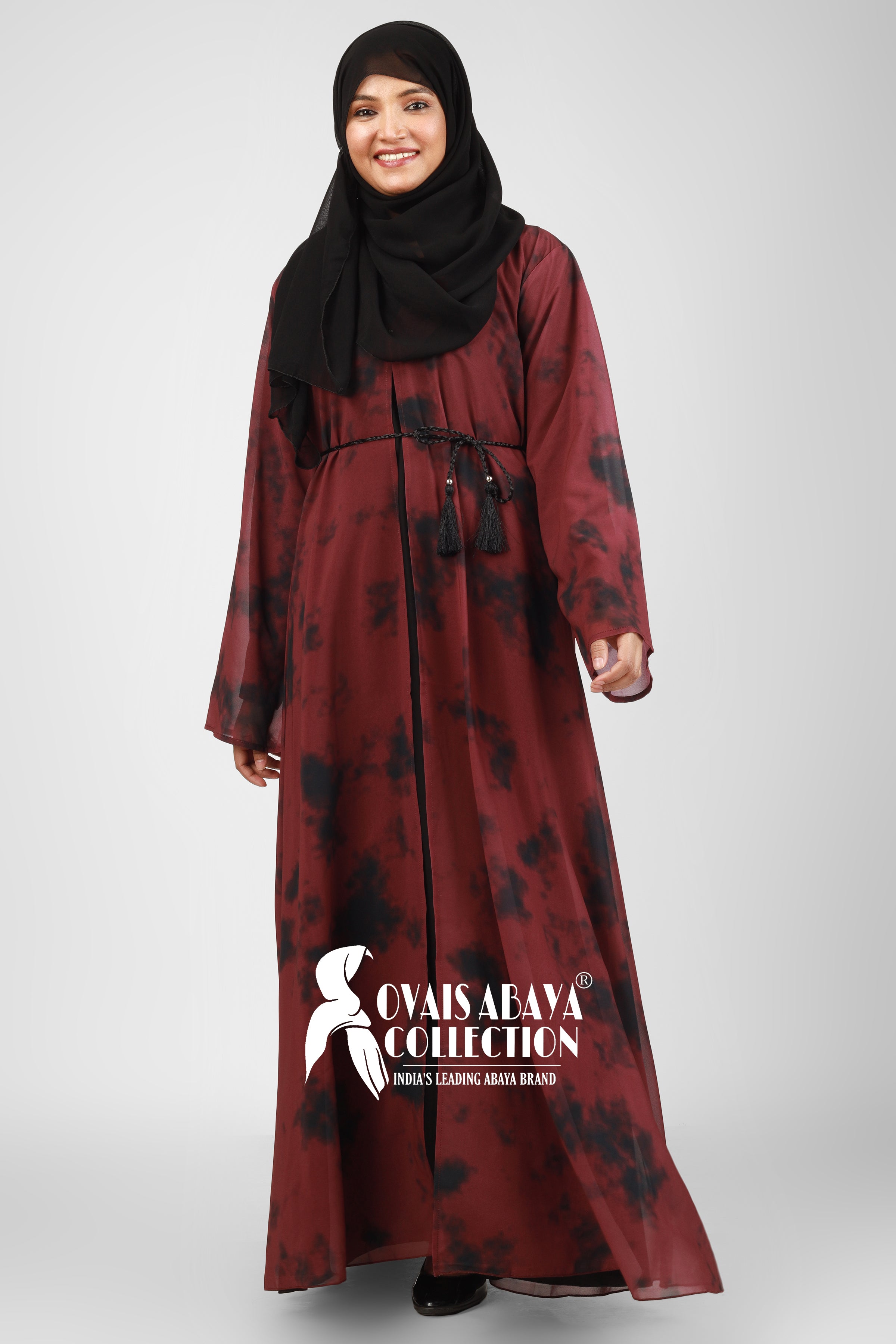 TAI DIE DOUBLE SHRUG ABAYA | MAROON