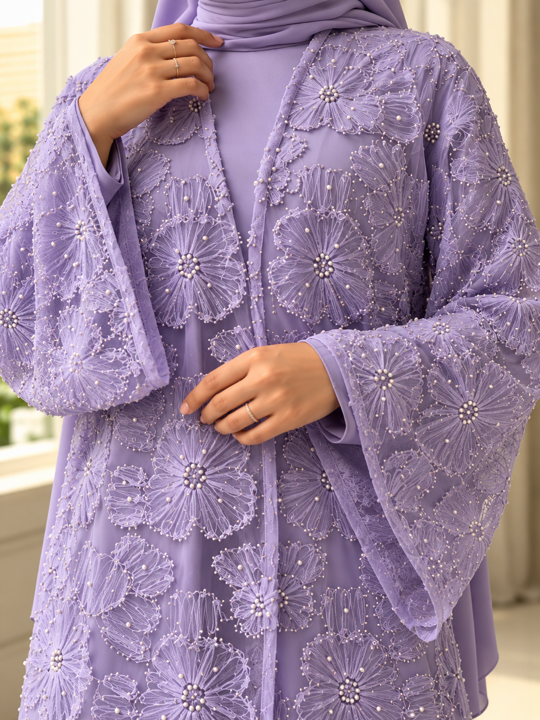 ELINA FLORAL DS ABAYA | LAVENDER