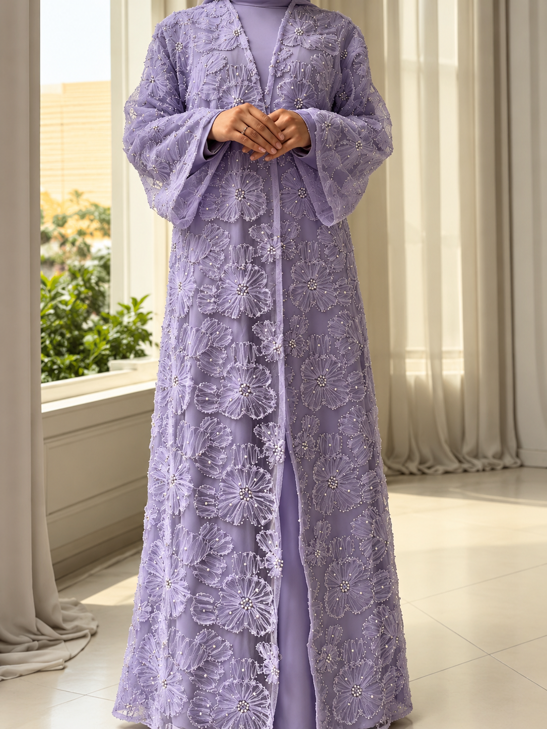 ELINA FLORAL DS ABAYA | LAVENDER
