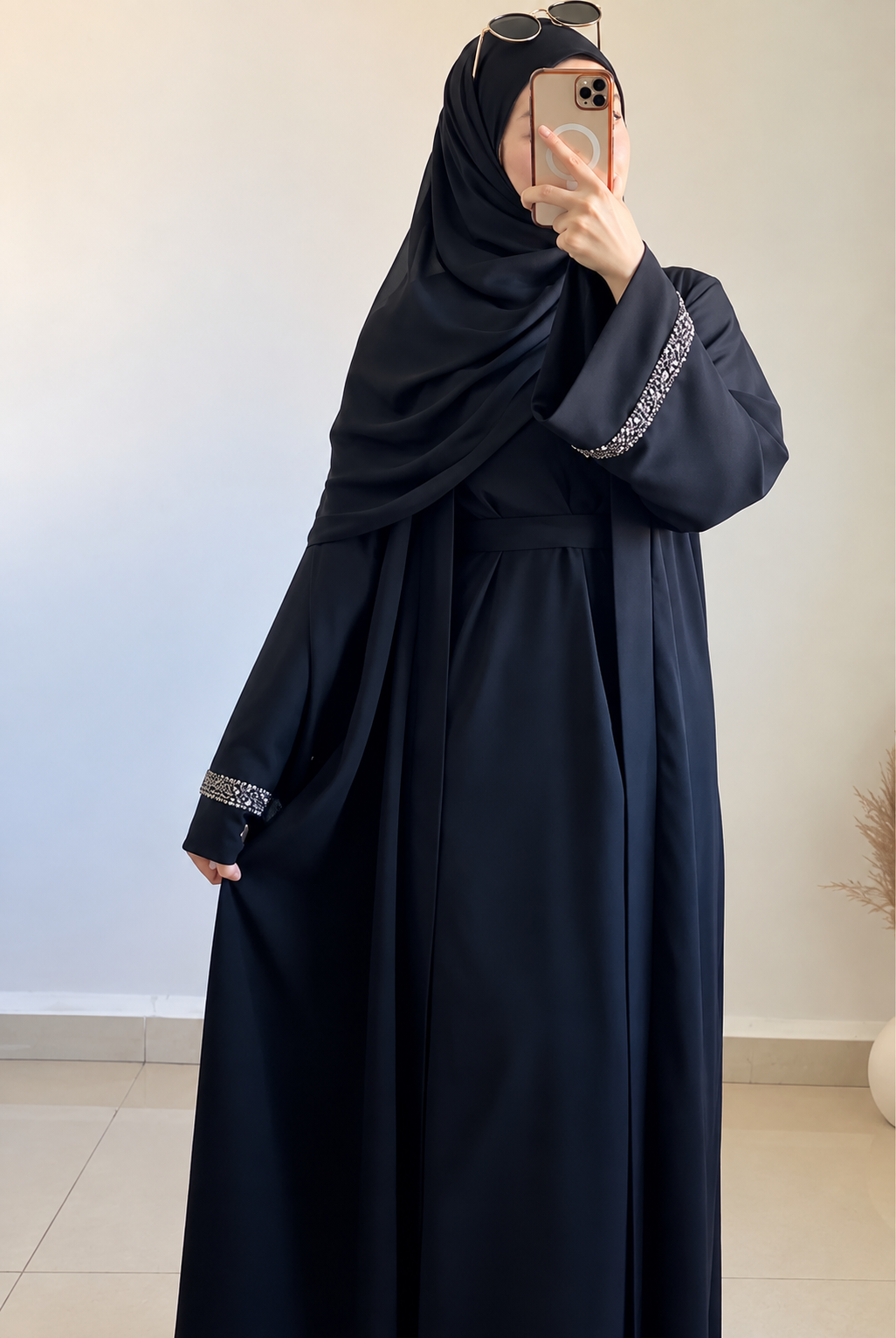 ADAH DOUBLE SHRUG ABAYA | BLACK