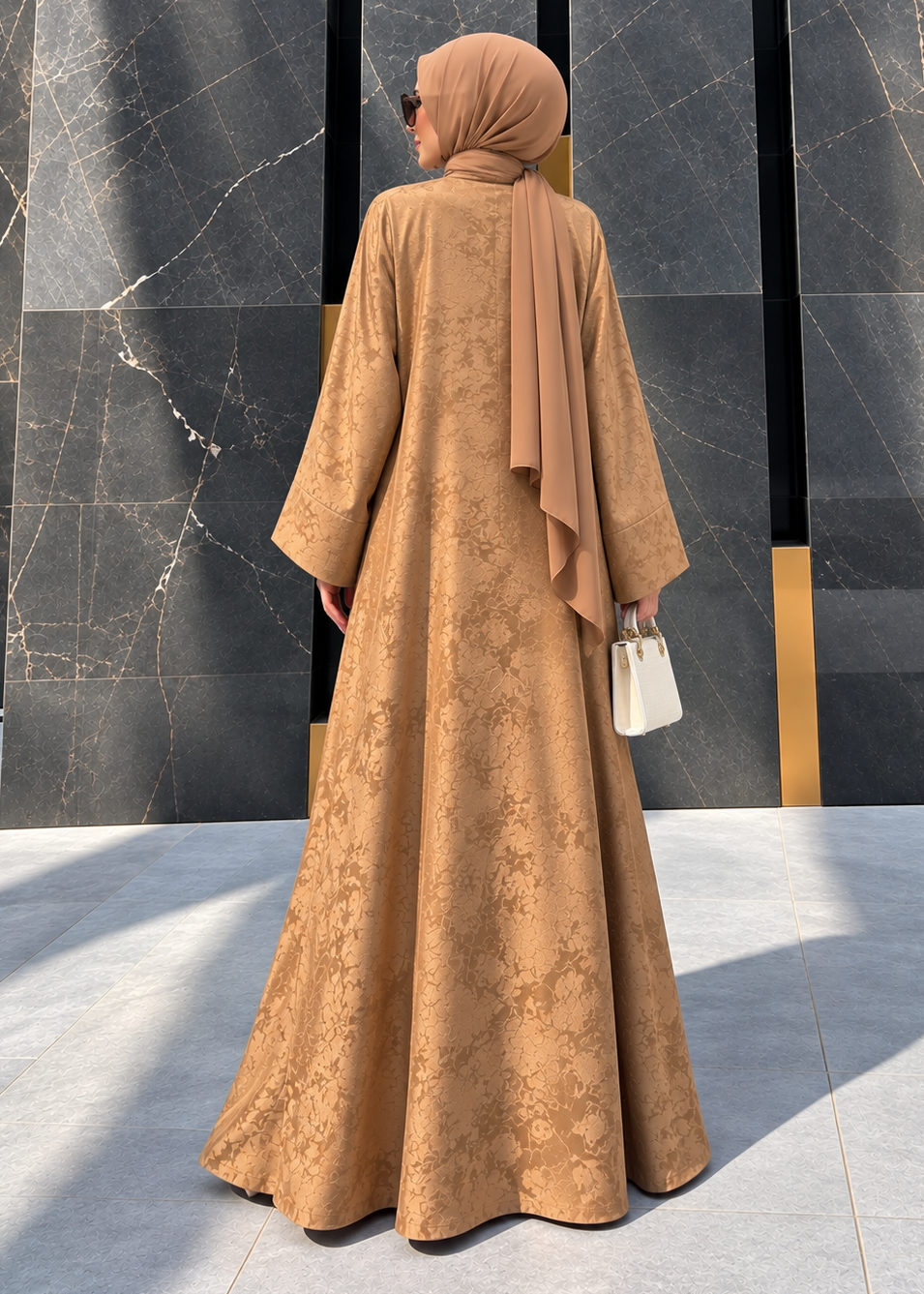 SHIBRA FRONT OPEN ABAYA | GOLDEN