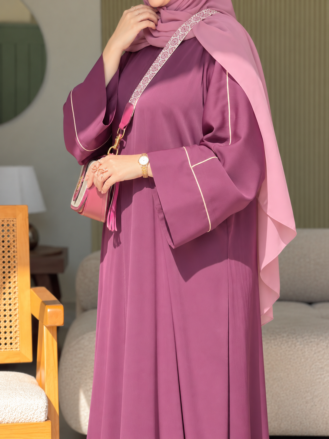 HOORAIN KOREAN ABAYA | PINK