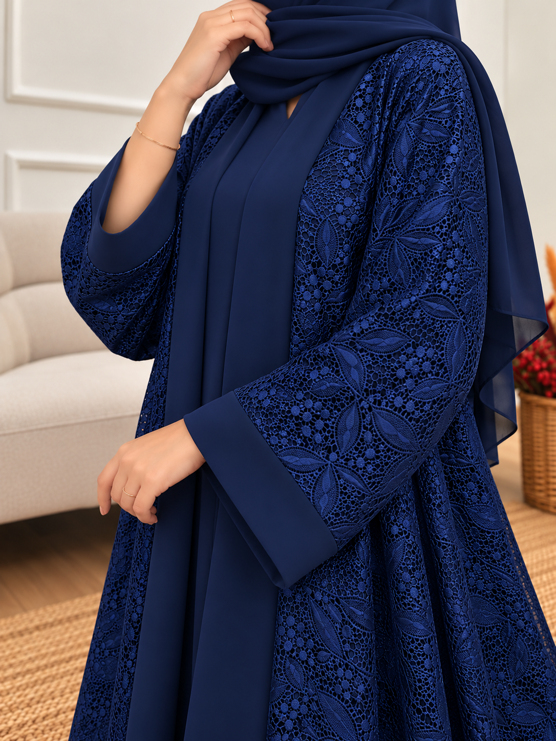 AEMAL DS NET ABAYA | BLUE