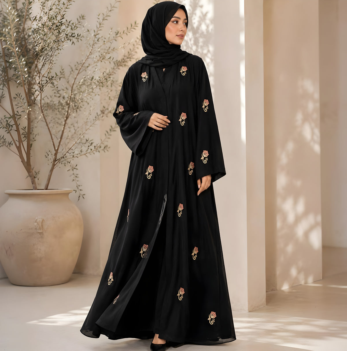 AL-HUSNA EMBROIDERY WORK ABAYA | PRINT- 04
