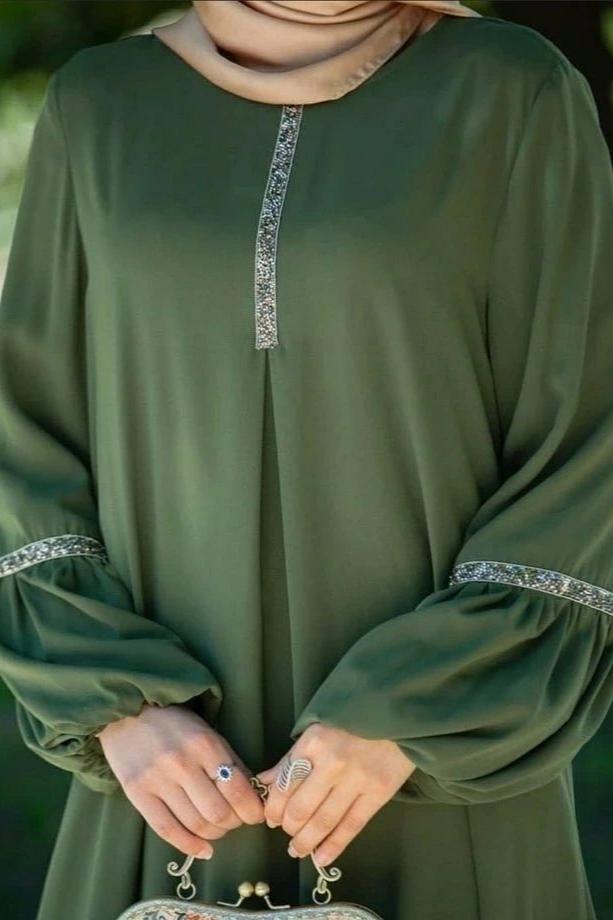 6001 - AASH BASIC ABAYA | SPL OLIVE