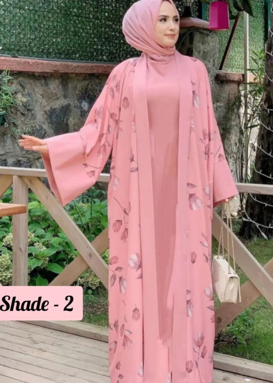 MARHABA DOUBLE SHRUG ABAYA | PINK