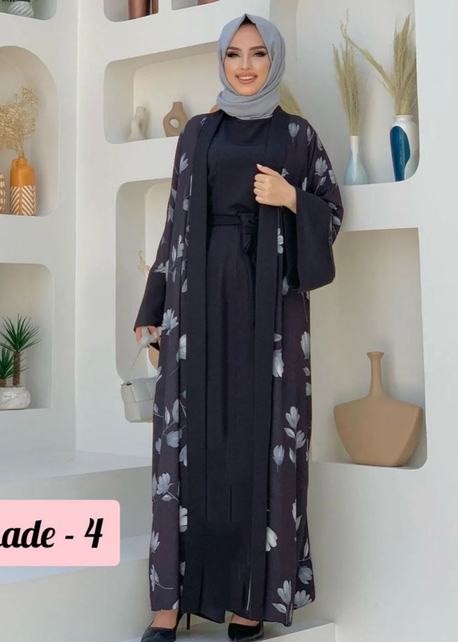 MARHABA DOUBLE SHRUG ABAYA | BLACK