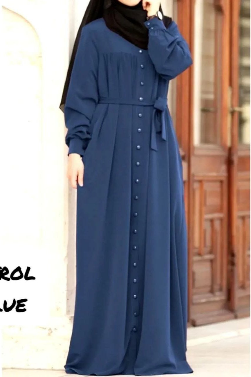 BEAUTIFUL FRILL PLATE ABAYA | PETROL BLUE