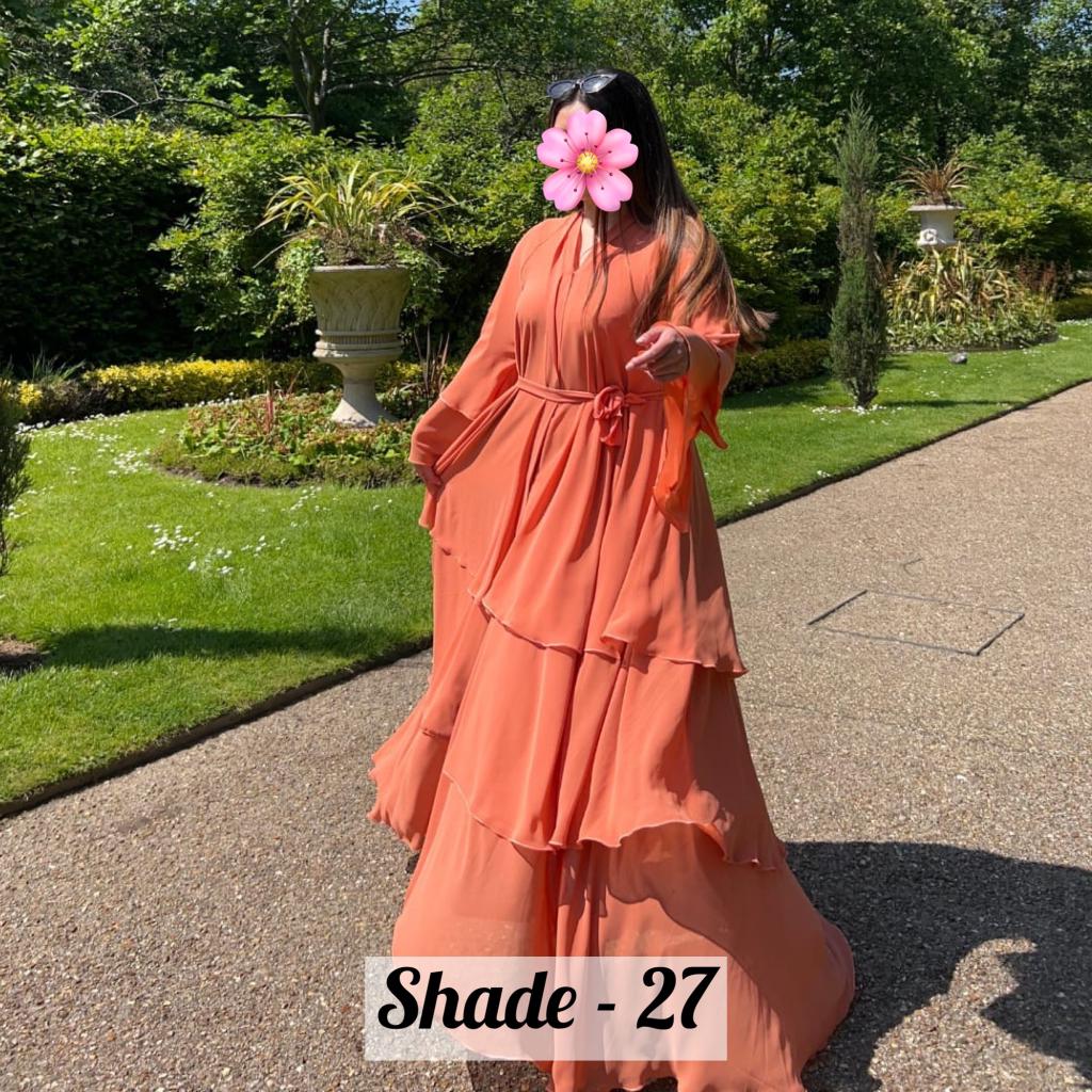 THREE LAYERED DEMANDED ABAYA | SHADE - 27