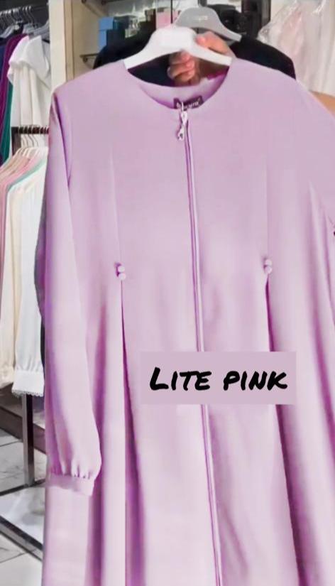 KULSUM FRONT OPEN ABAYA | LITE PINK