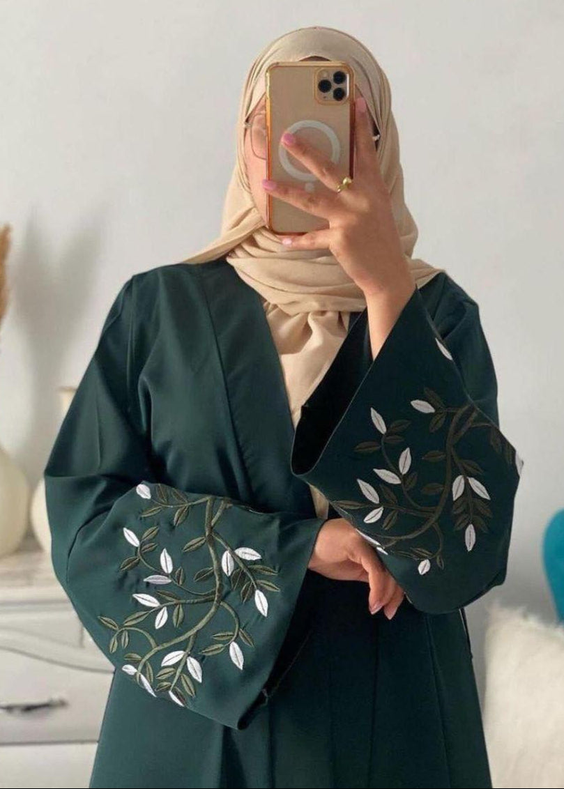 ERAH DOUBLE SHRUG ABAYA | BOTTLE GREEN