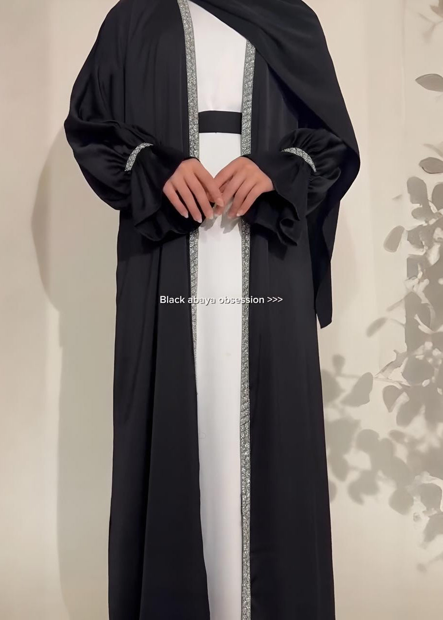 SAHARA DOUBLE SHRUG ABAYA | BLACK