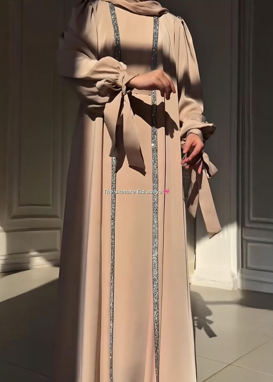 BISMA DOUBLE SHRUG ABAYA | NUDE